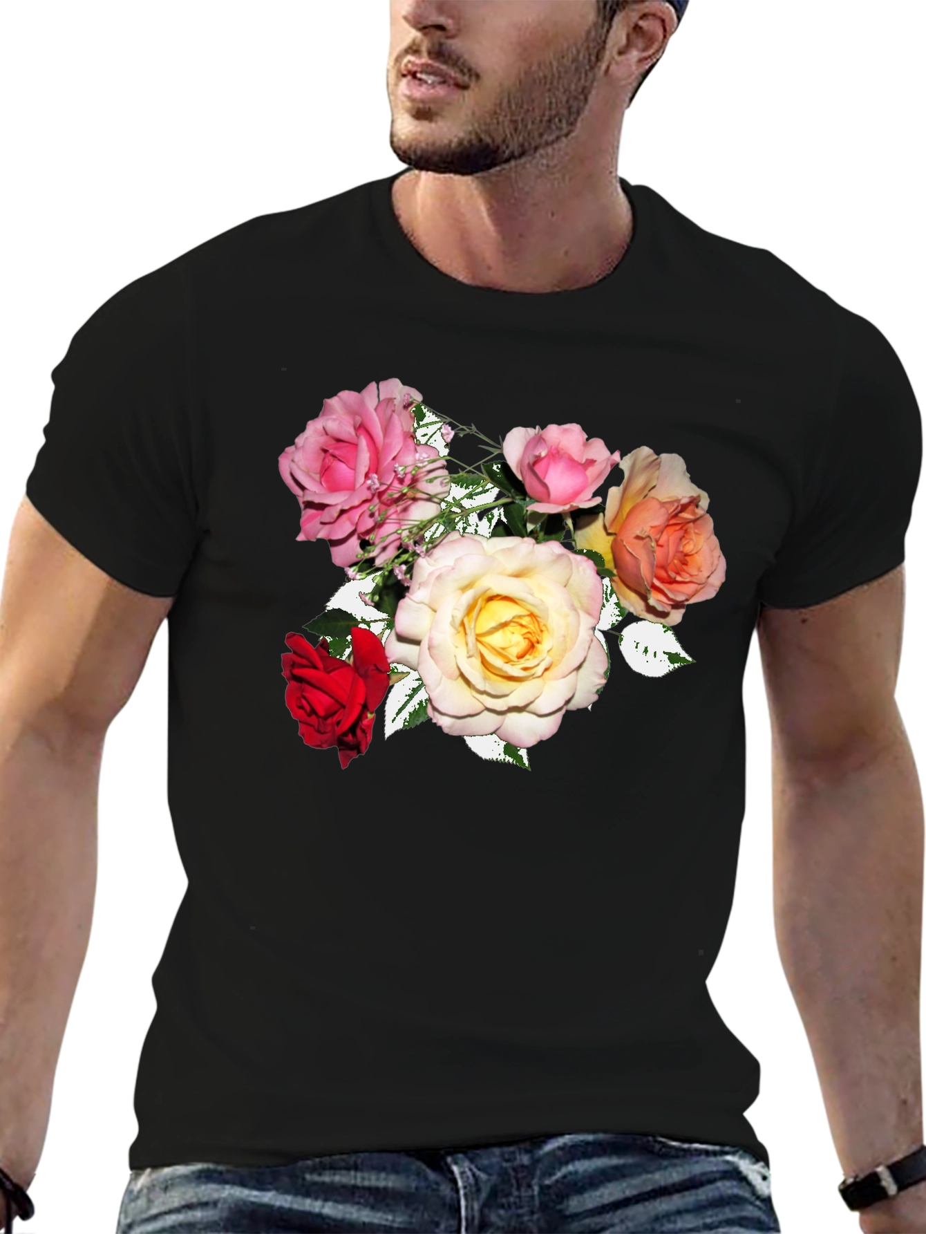 Floral Rose Bouquet Graphic Tee