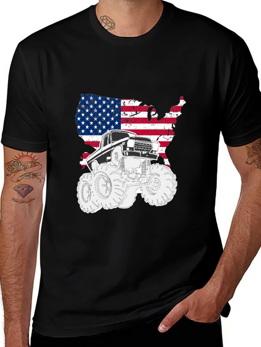 USA Flag Monster Truck Graphic Tee
