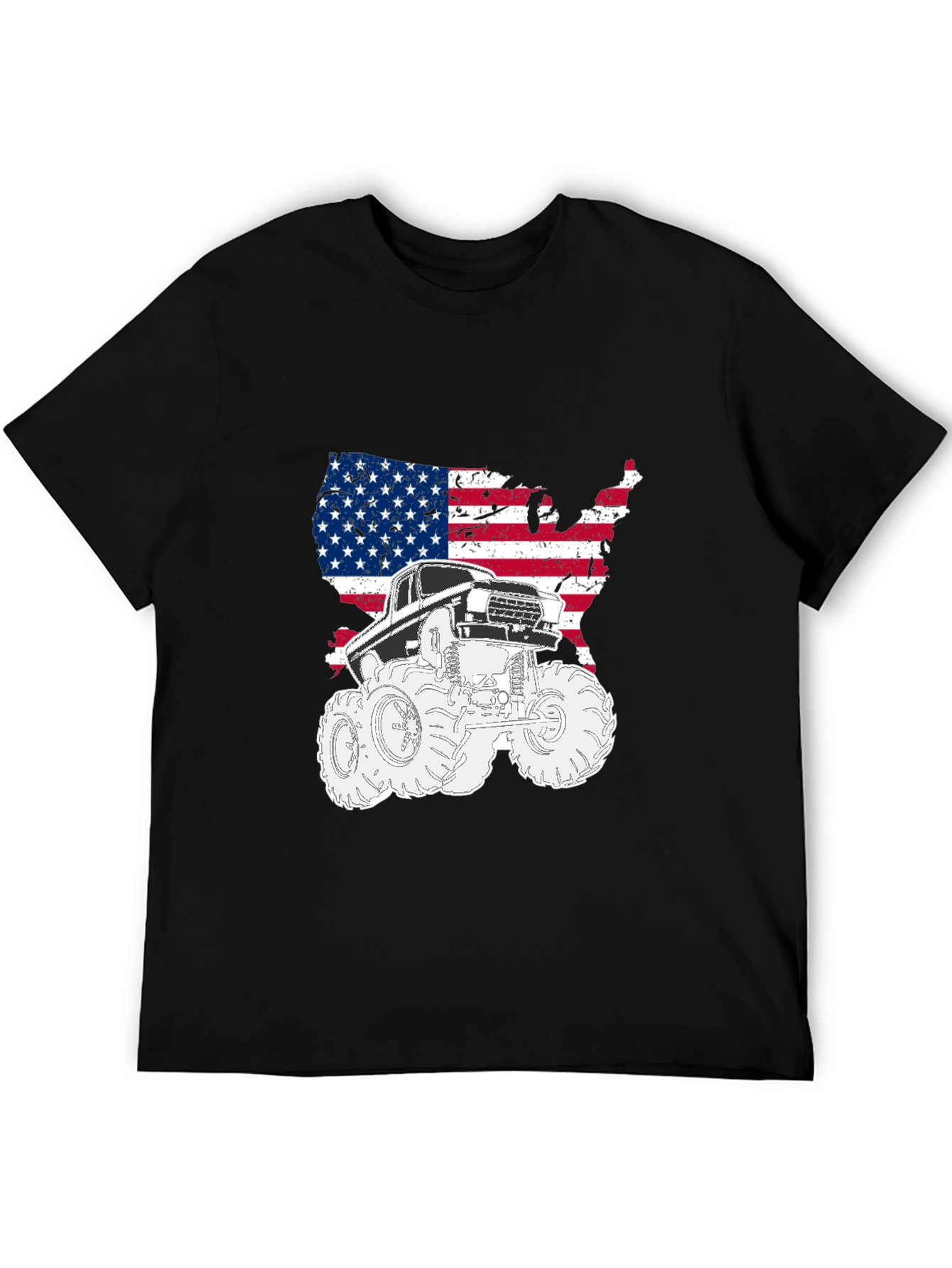 USA Flag Monster Truck Graphic Tee