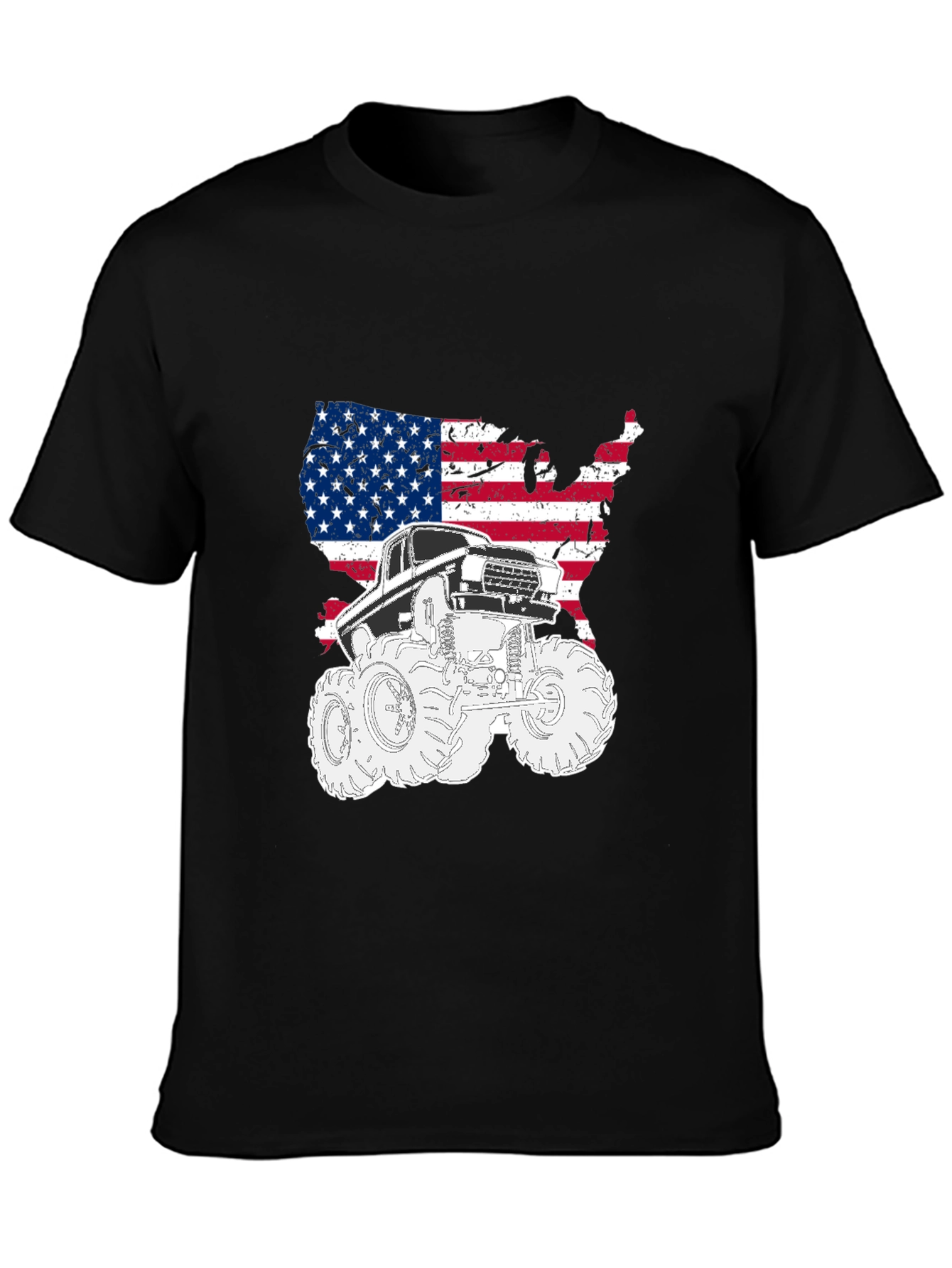 USA Flag Monster Truck Graphic Tee