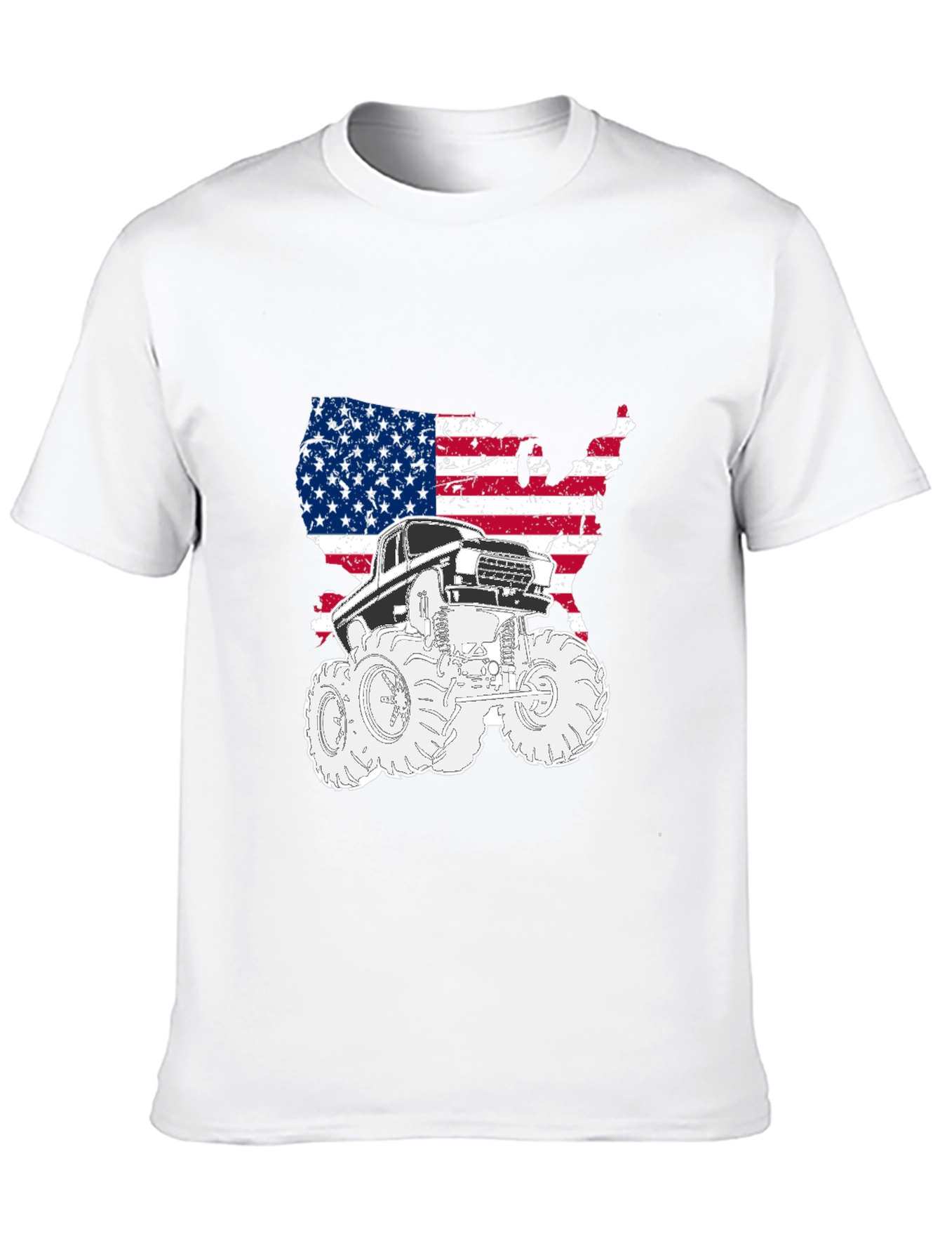 USA Flag Monster Truck Graphic Tee