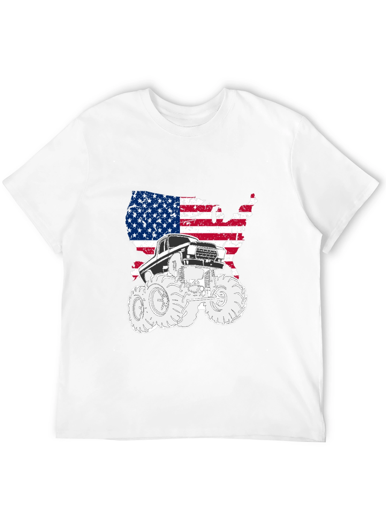 USA Flag Monster Truck Graphic Tee