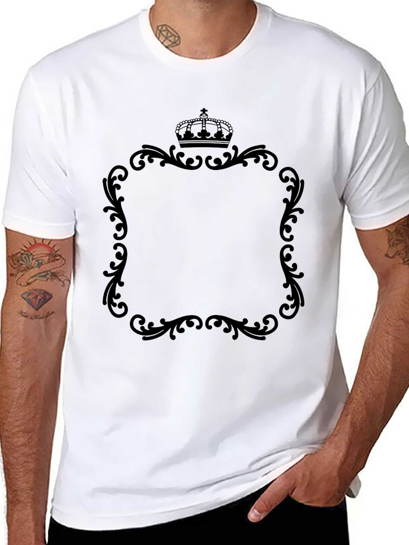 Ornate Crown Framed Tee - Classic Black Shirt