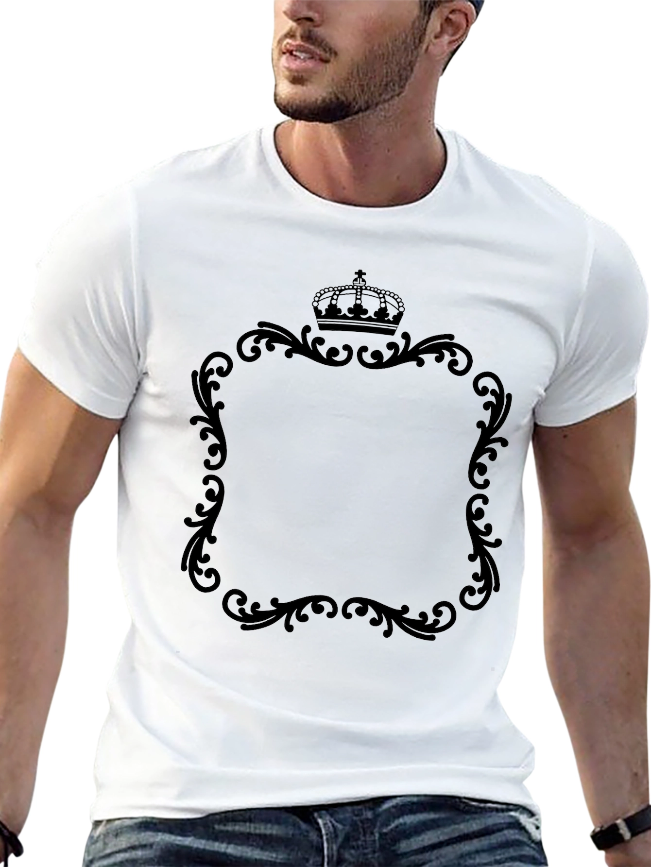 Ornate Crown Framed Tee - Classic Black Shirt
