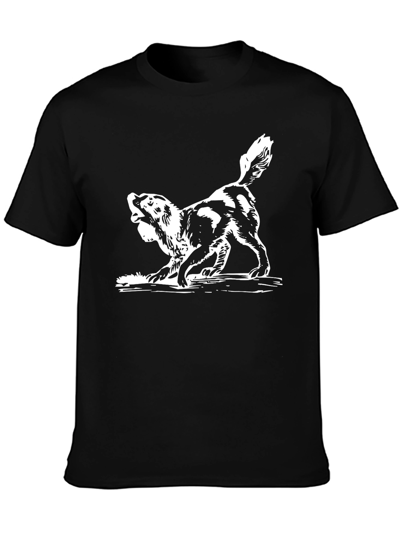 Dog Graphic T-Shirt - Black Canine Print