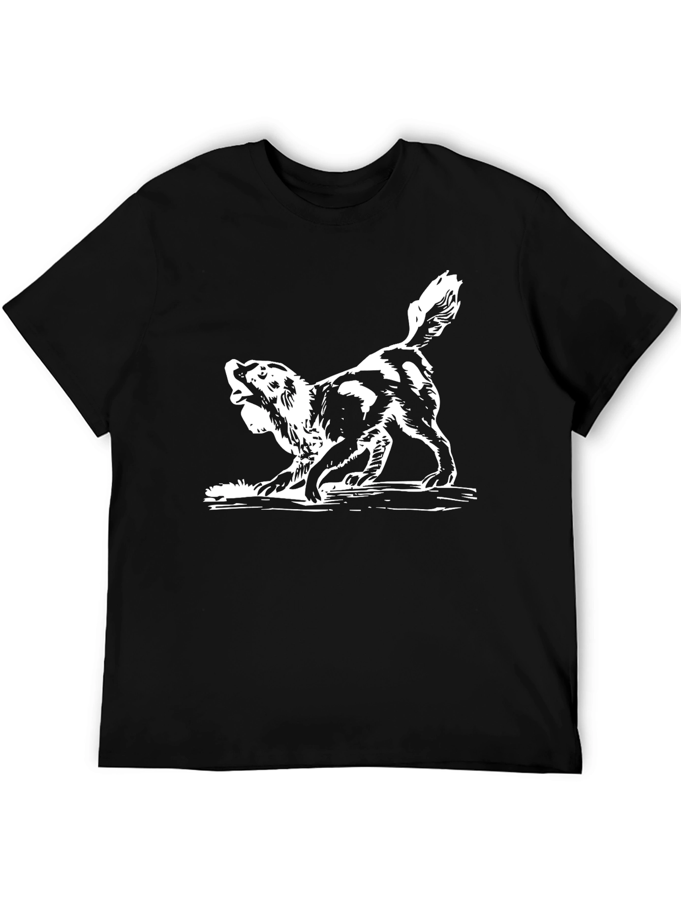 Dog Graphic T-Shirt - Black Canine Print