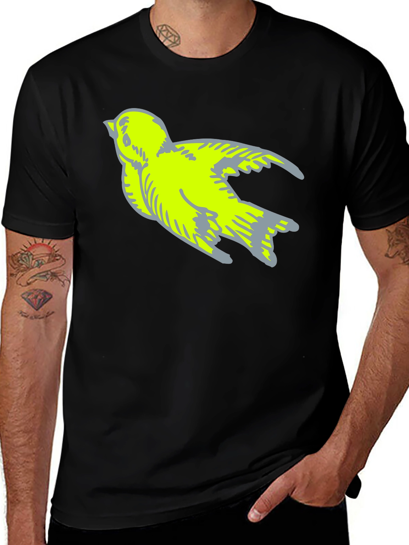 Bird Graphic Tee - Stylish Black T-Shirt