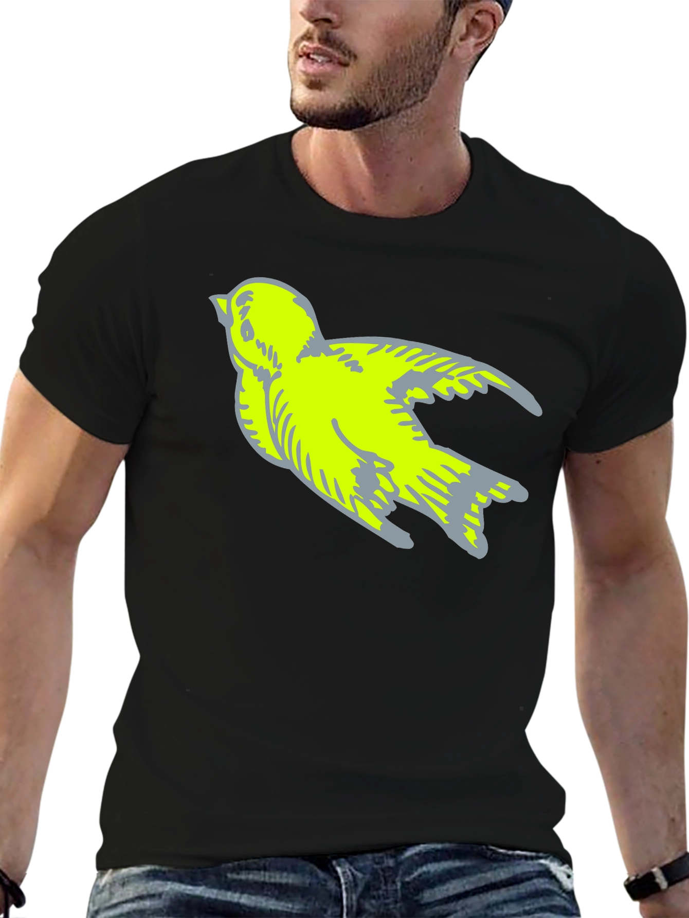 Bird Graphic Tee - Stylish Black T-Shirt