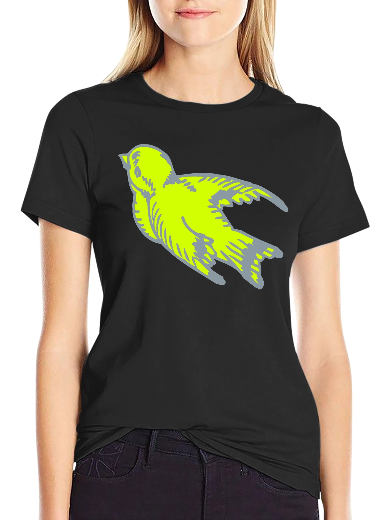 Bird Graphic Tee - Stylish Black T-Shirt