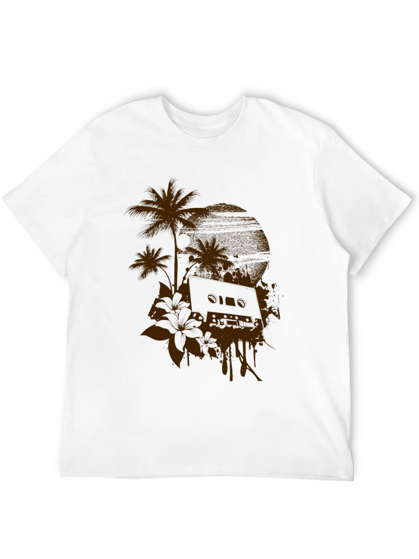 Retro Sunset Cassette Black Graphic Tee