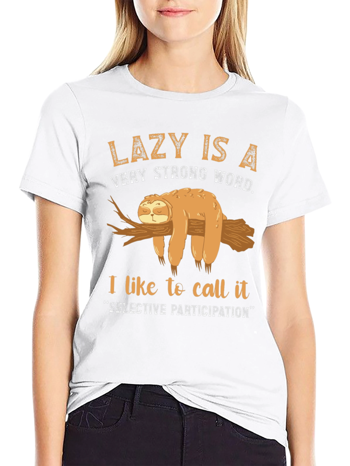 Lazy Sloth Graphic T-Shirt - Selective Participation