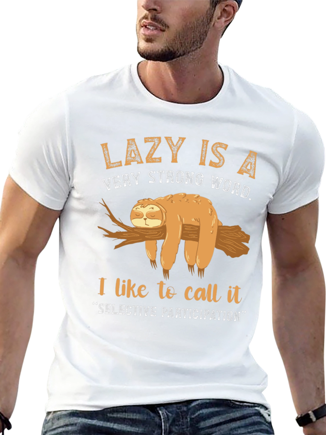 Lazy Sloth Graphic T-Shirt - Selective Participation
