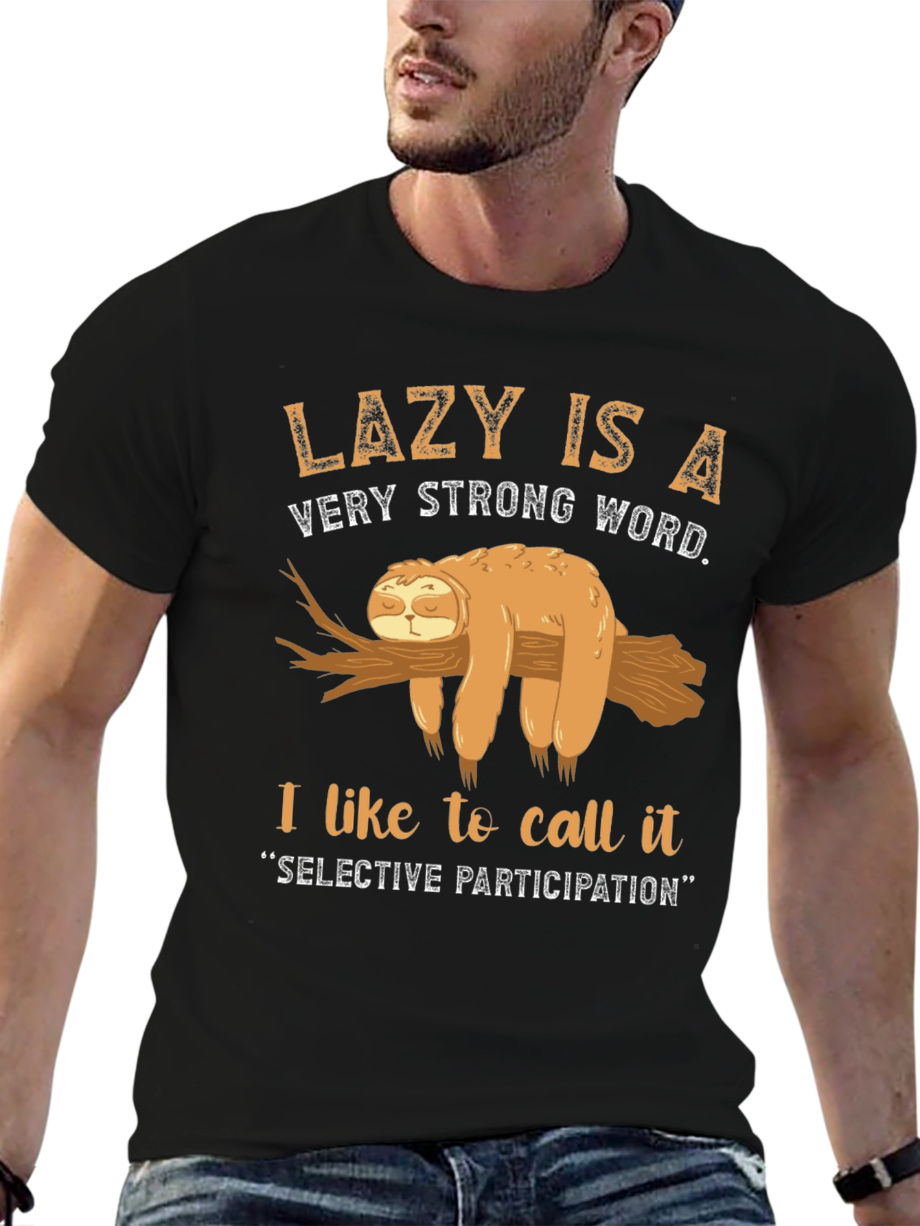 Lazy Sloth Graphic T-Shirt - Selective Participation