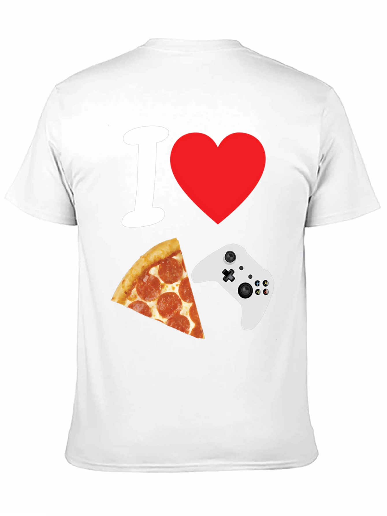 I Heart Gaming and Pizza Black T-Shirt