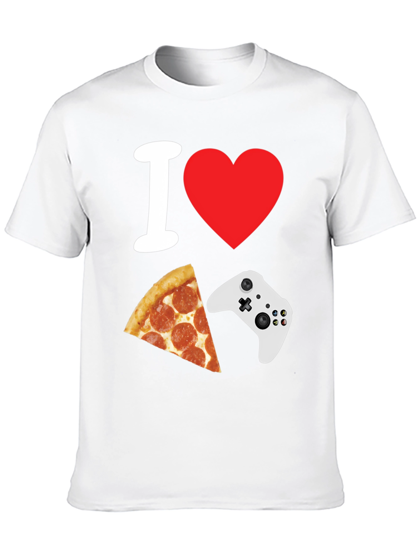I Heart Gaming and Pizza Black T-Shirt
