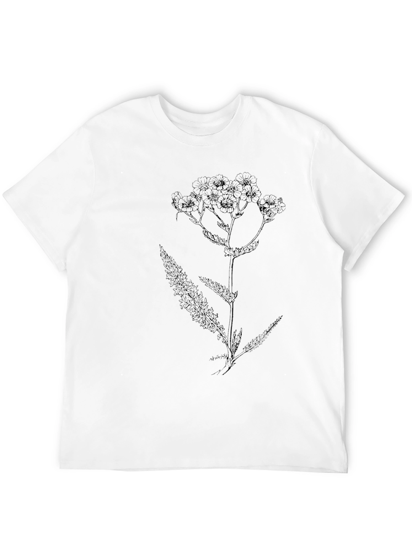 Botanical Print Black T-Shirt