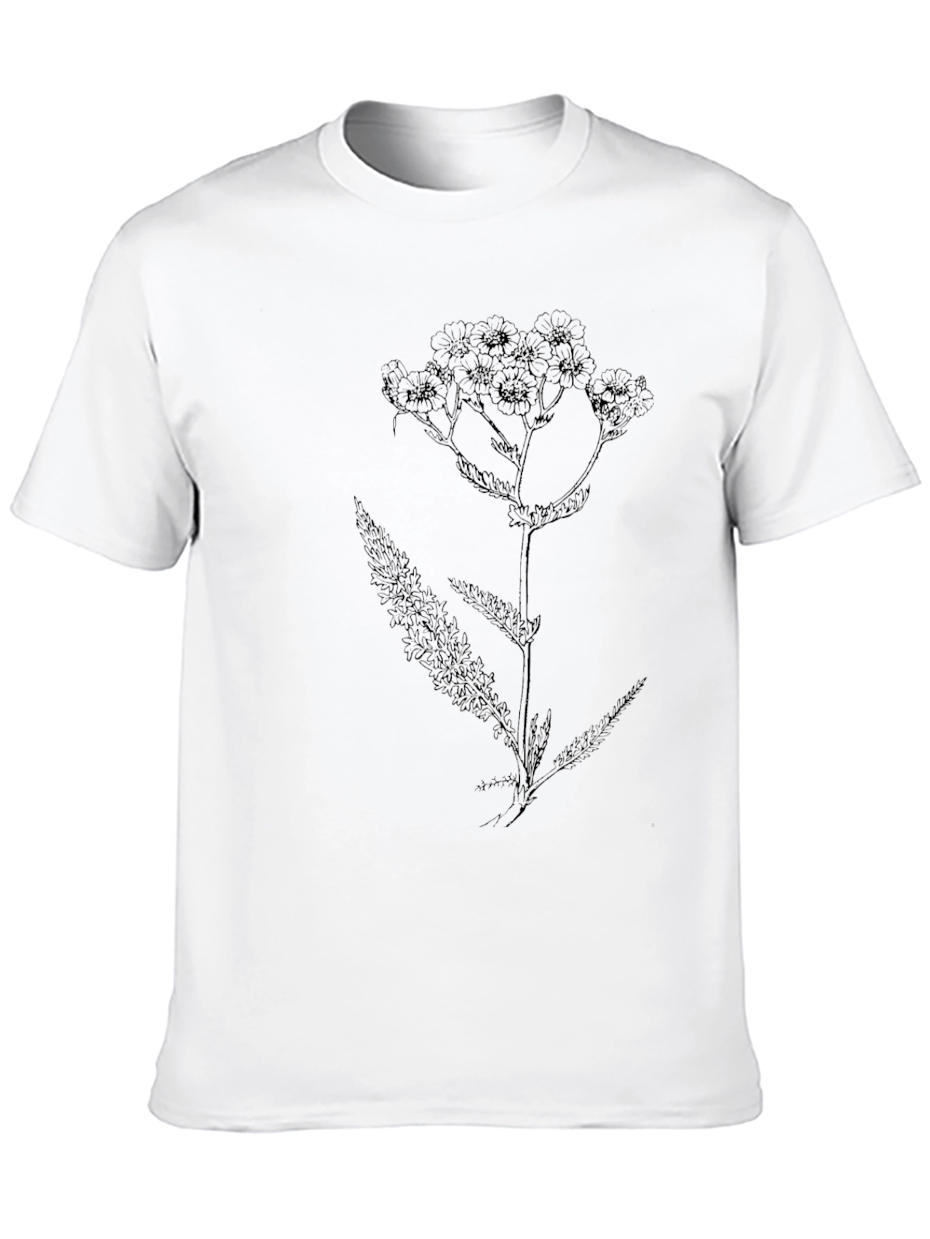 Botanical Print Black T-Shirt