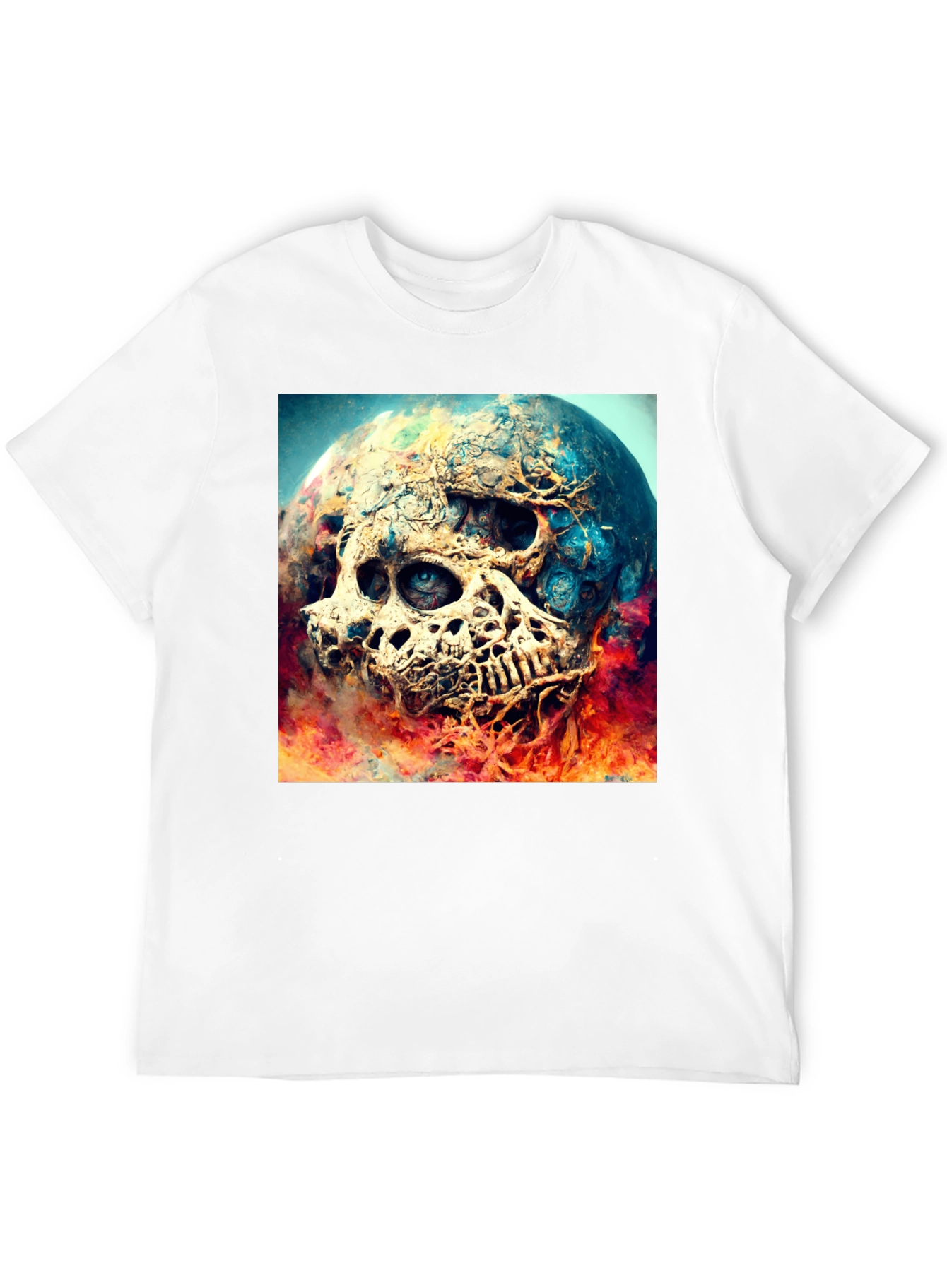 Skull Planet Graphic Tee - Black Cotton Shirt