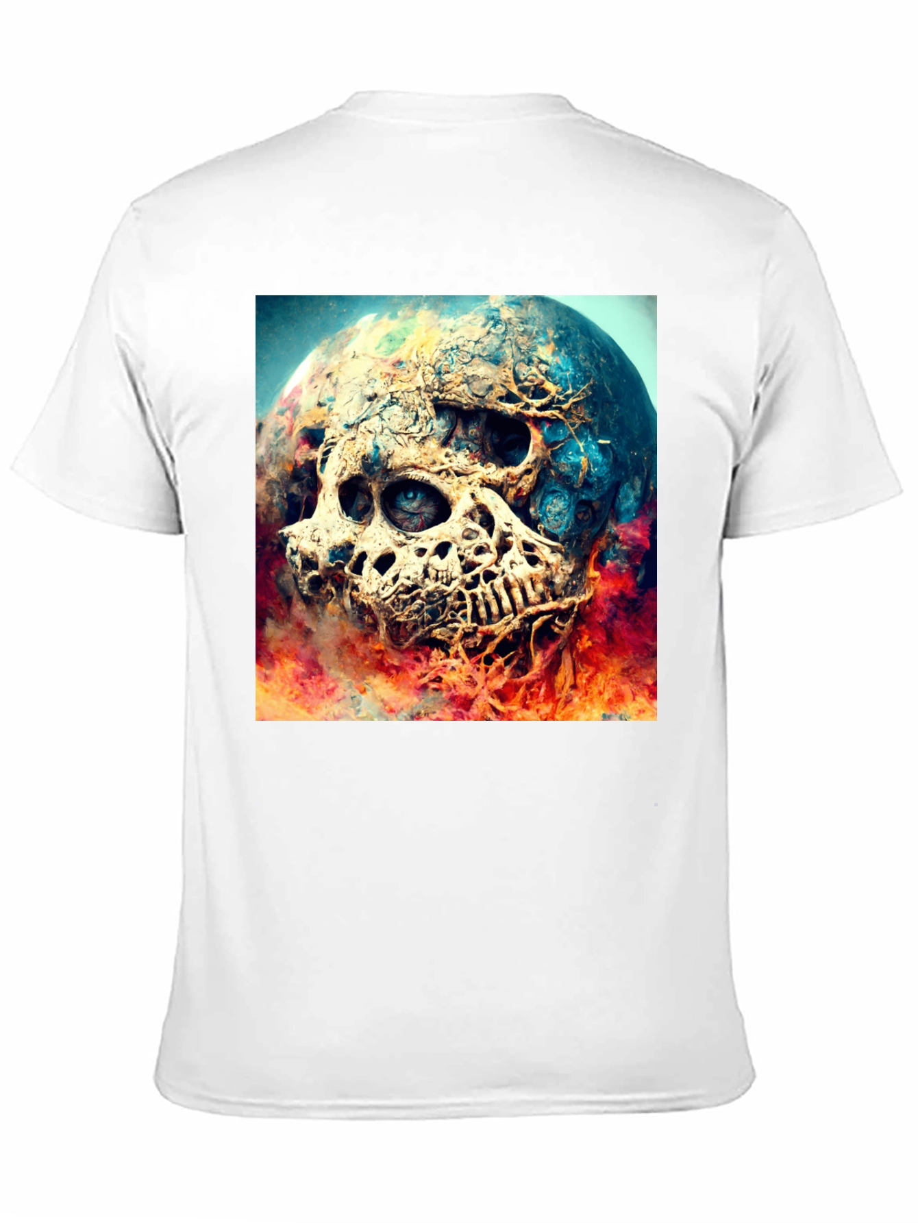 Skull Planet Graphic Tee - Black Cotton Shirt