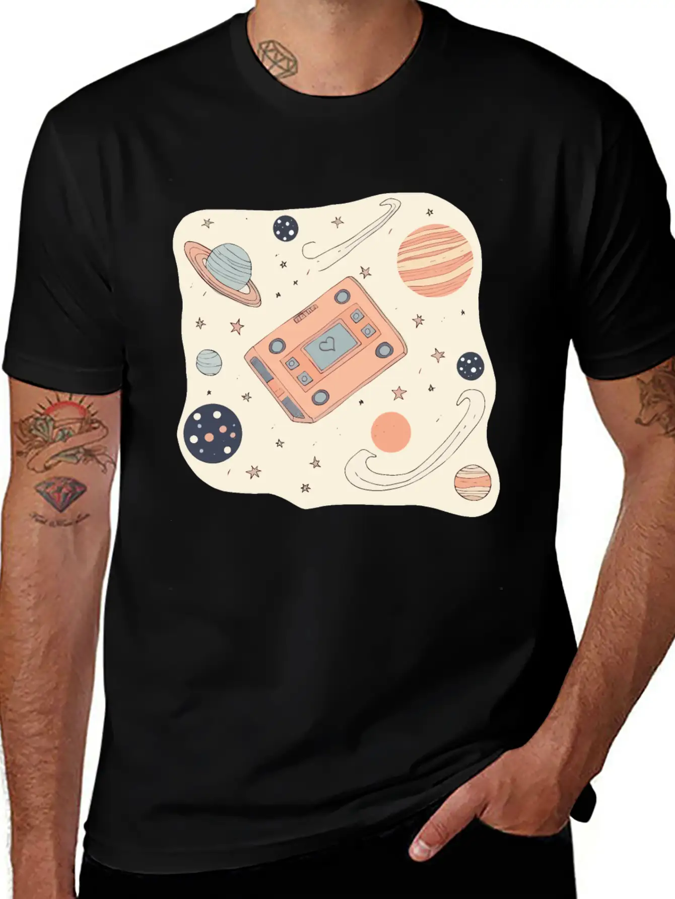 Dreamy Cassette Cosmos Night Unisex Casual T-Shirt – Clean Design For Daily Comfort
