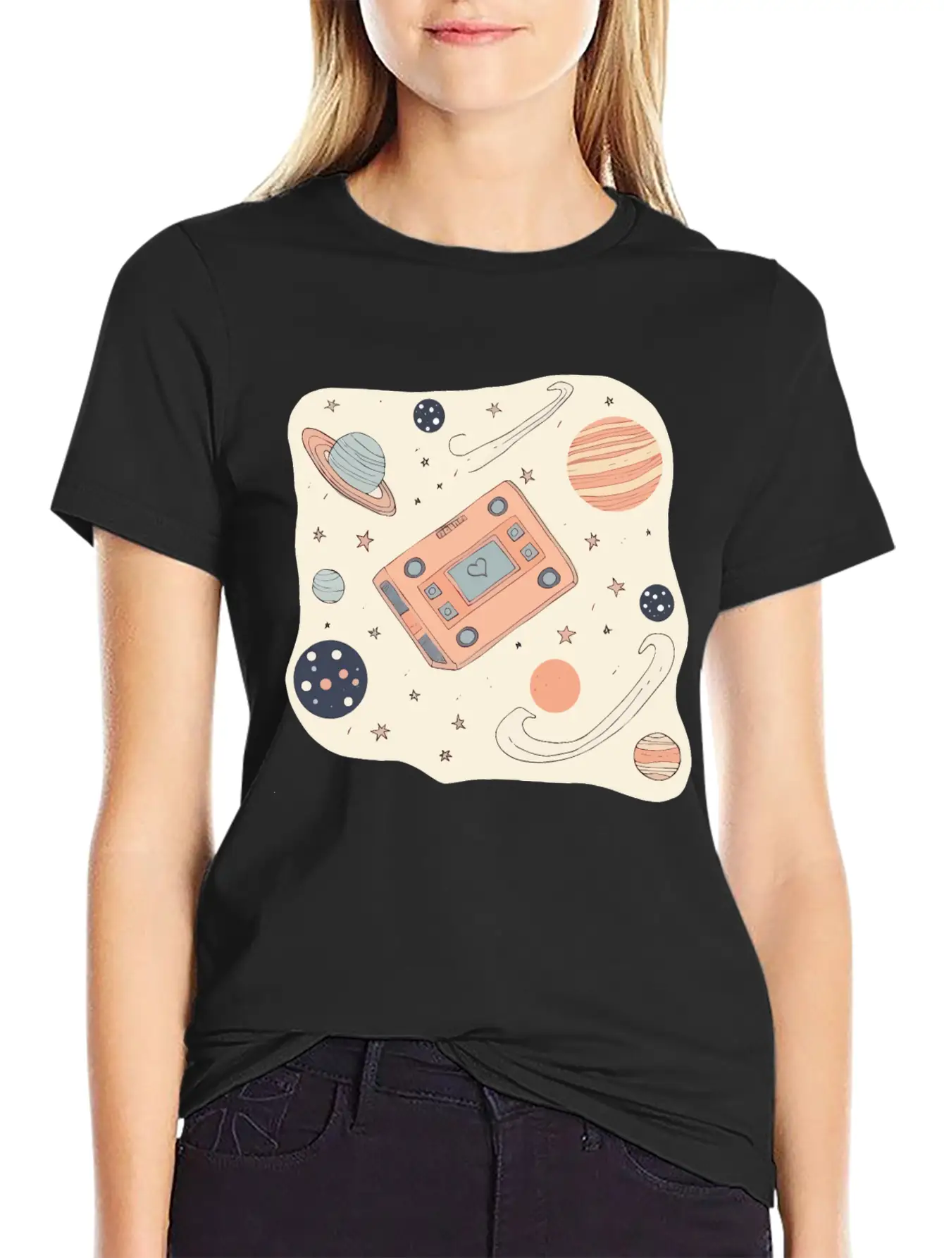 Dreamy Cassette Cosmos Night Unisex Casual T-Shirt – Clean Design For Daily Comfort