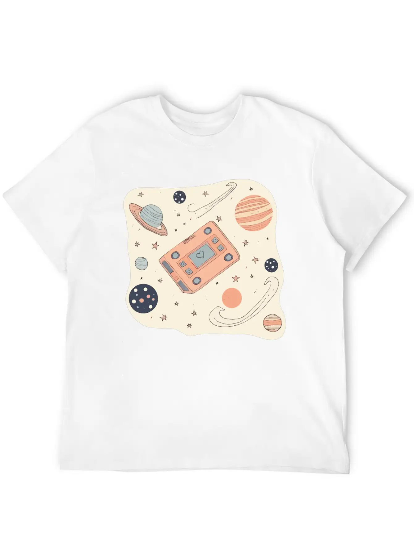 Dreamy Cassette Cosmos Night Unisex Casual T-Shirt – Clean Design For Daily Comfort