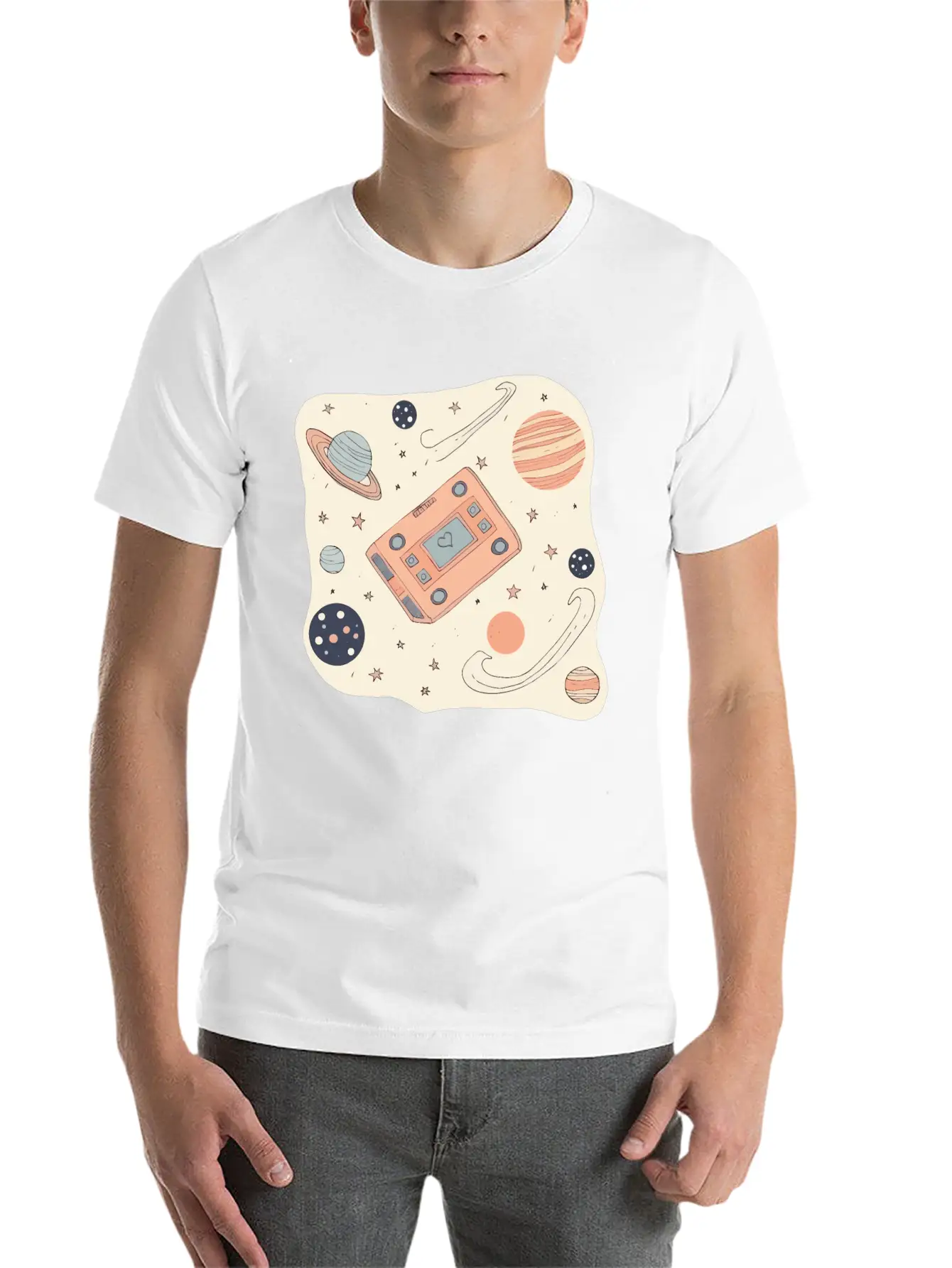 Dreamy Cassette Cosmos Night Unisex Casual T-Shirt – Clean Design For Daily Comfort