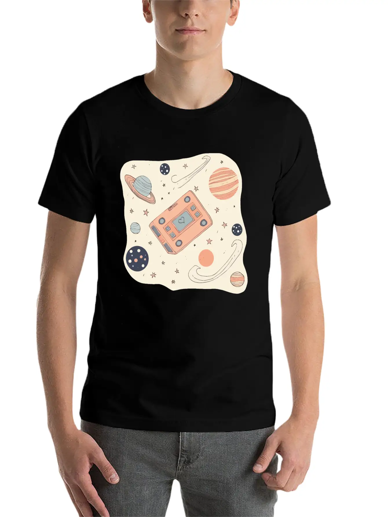 Dreamy Cassette Cosmos Night Unisex Casual T-Shirt – Clean Design For Daily Comfort