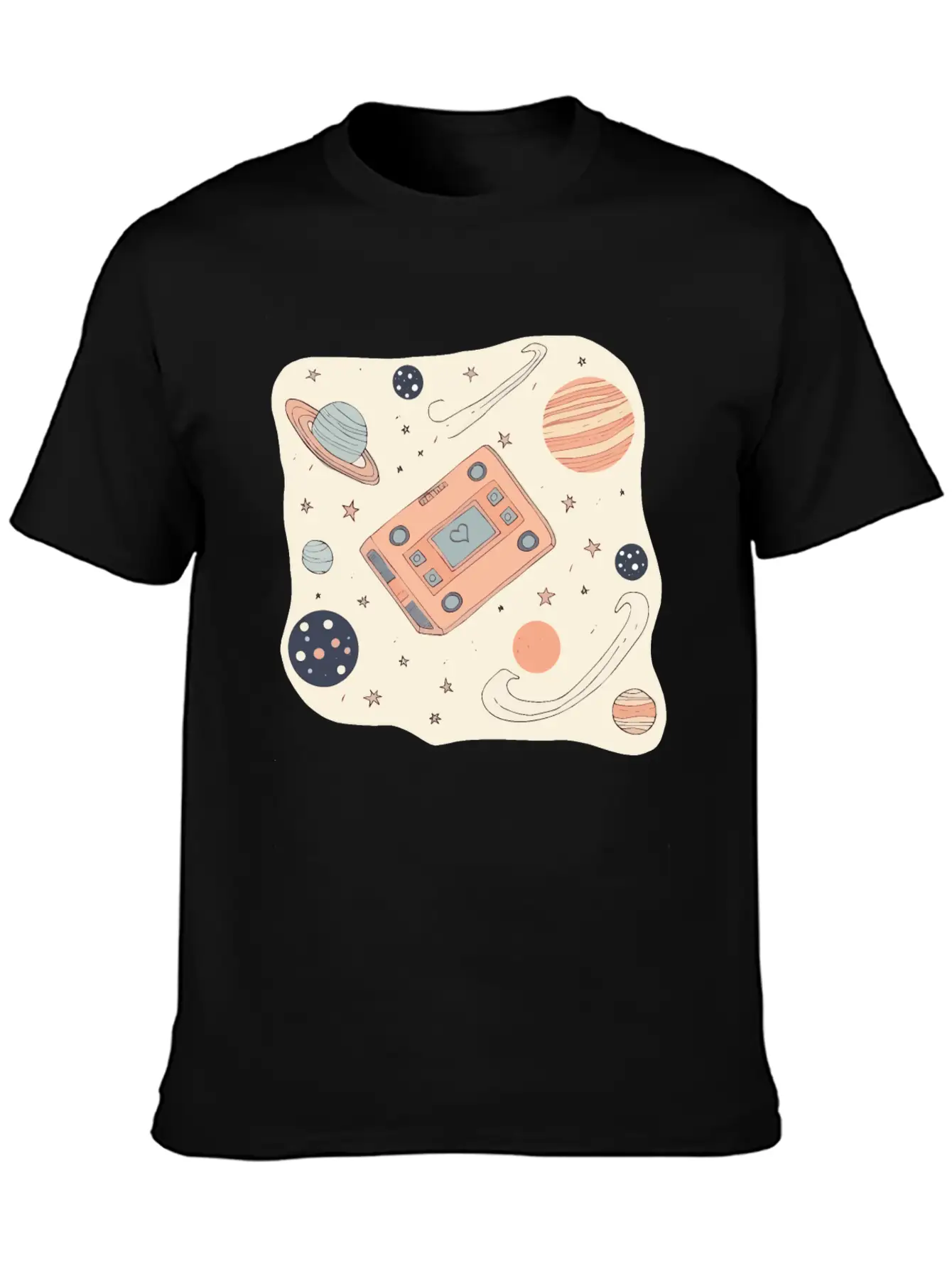 Dreamy Cassette Cosmos Night Unisex Casual T-Shirt – Clean Design For Daily Comfort