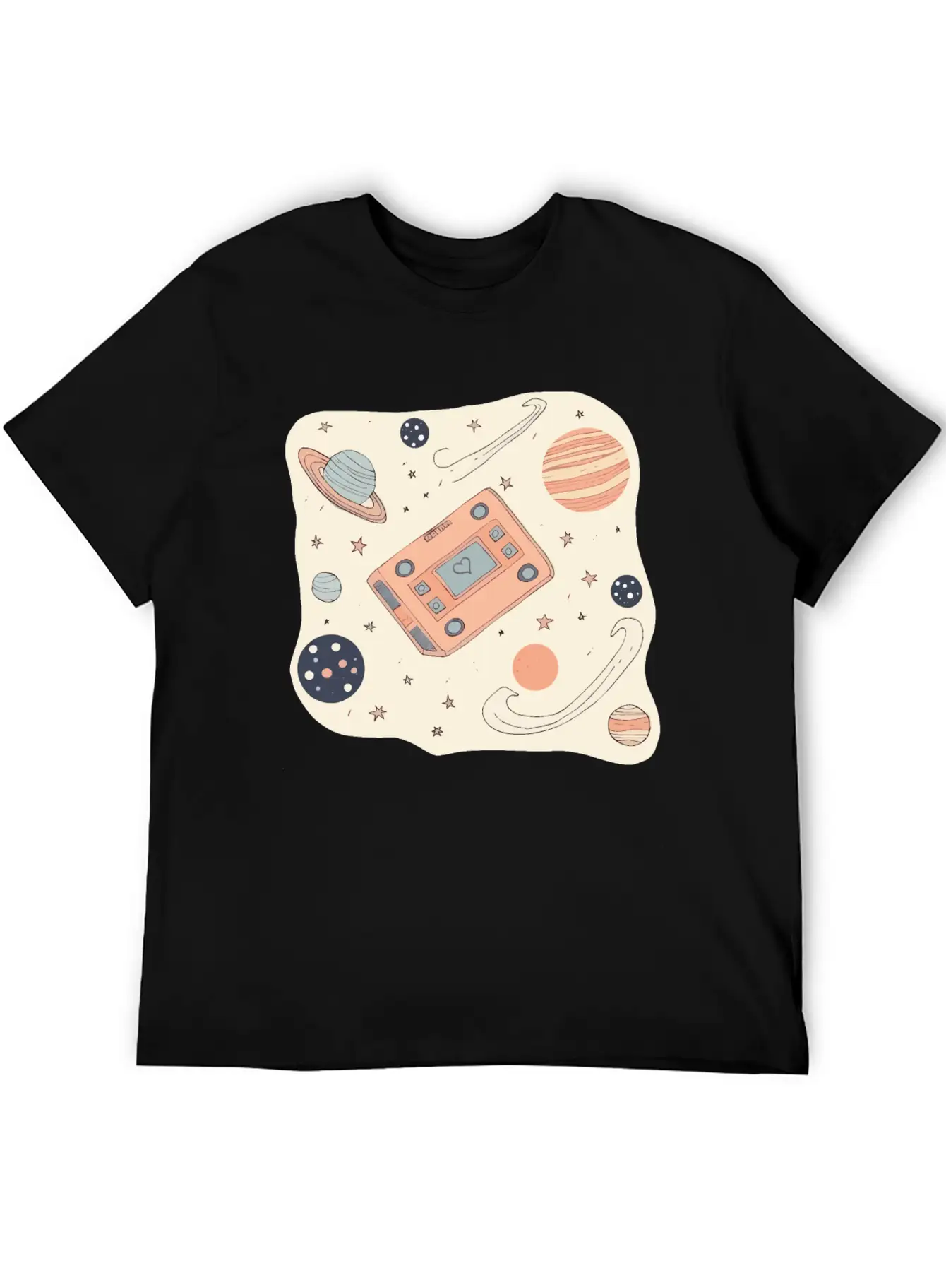 Dreamy Cassette Cosmos Night Unisex Casual T-Shirt – Clean Design For Daily Comfort