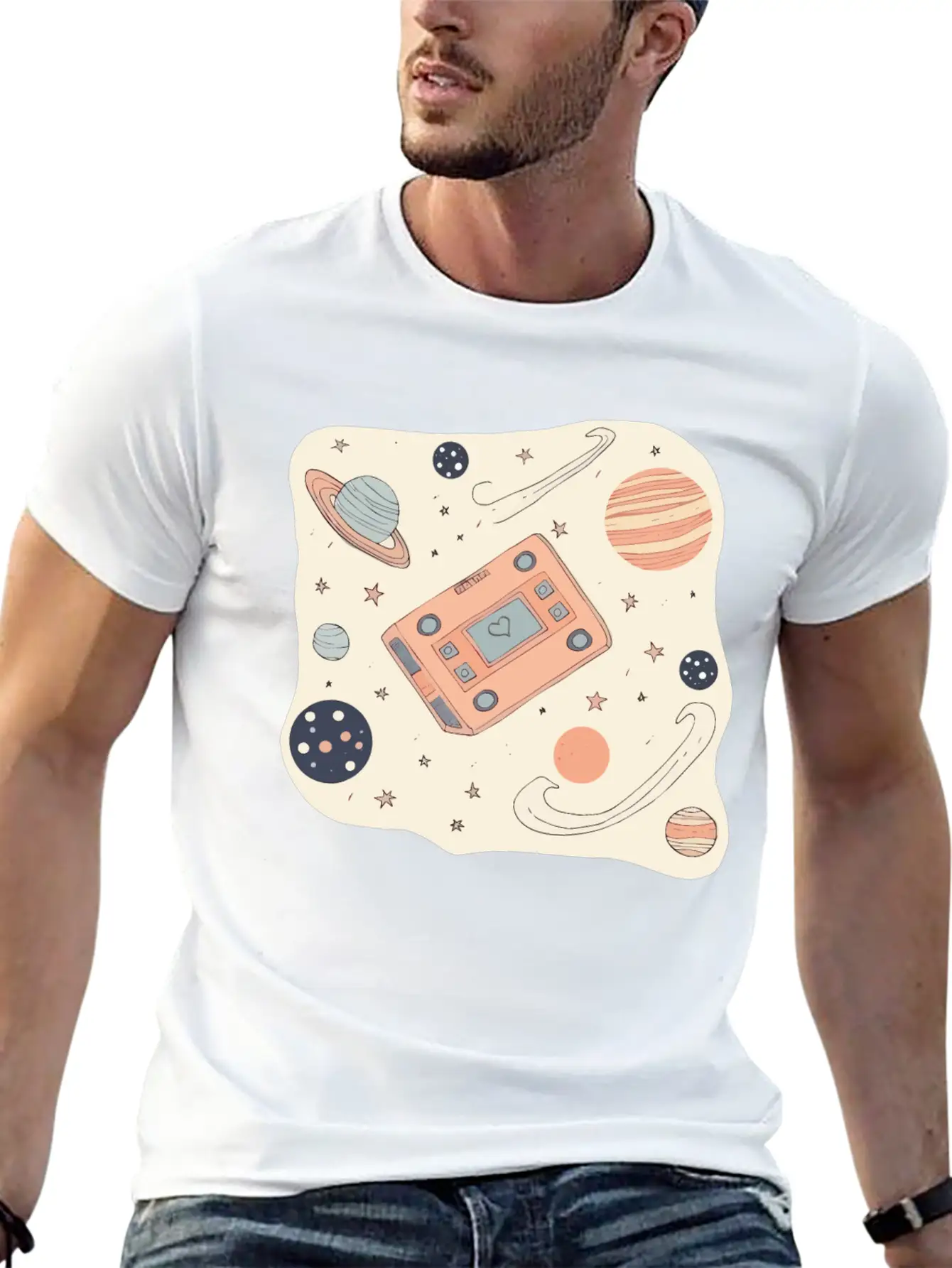 Dreamy Cassette Cosmos Night Unisex Casual T-Shirt – Clean Design For Daily Comfort