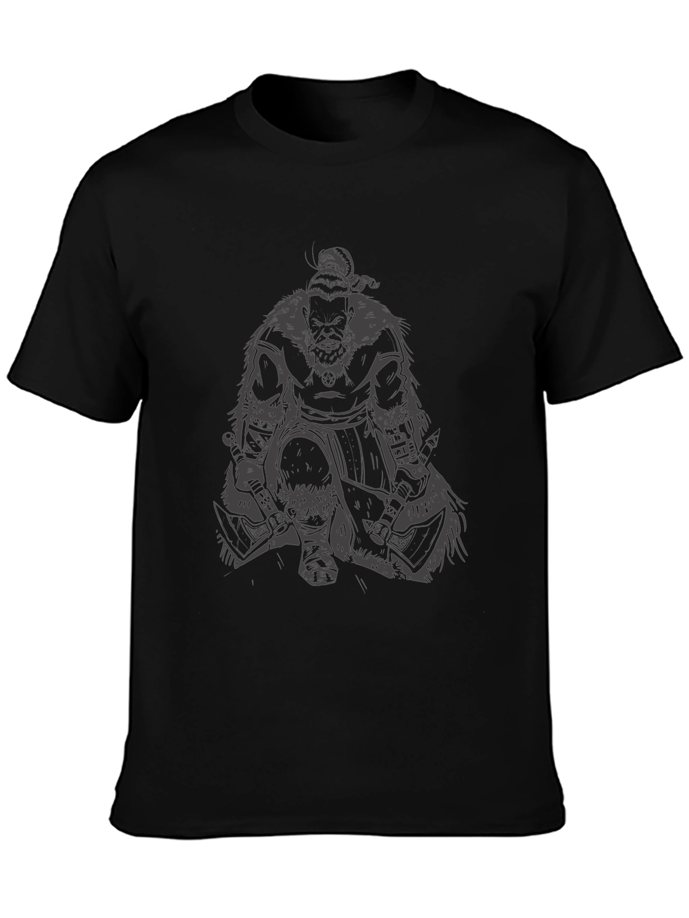 Viking Warrior Graphic T-Shirt - Black