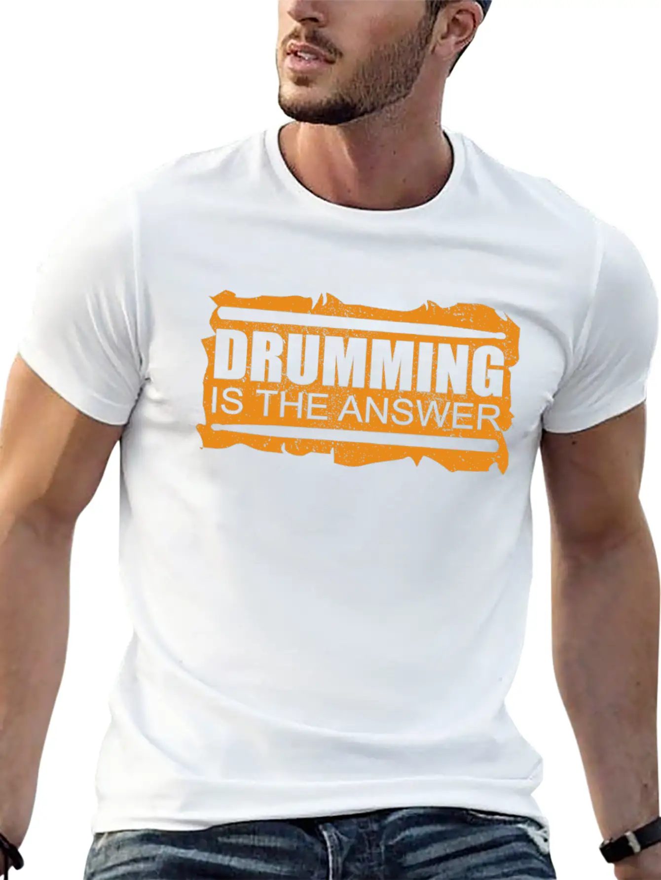 Drumming Is The Answer | Drums Drummer Gift Unisex Casual T-Shirt – Clean Design For Daily Comfort