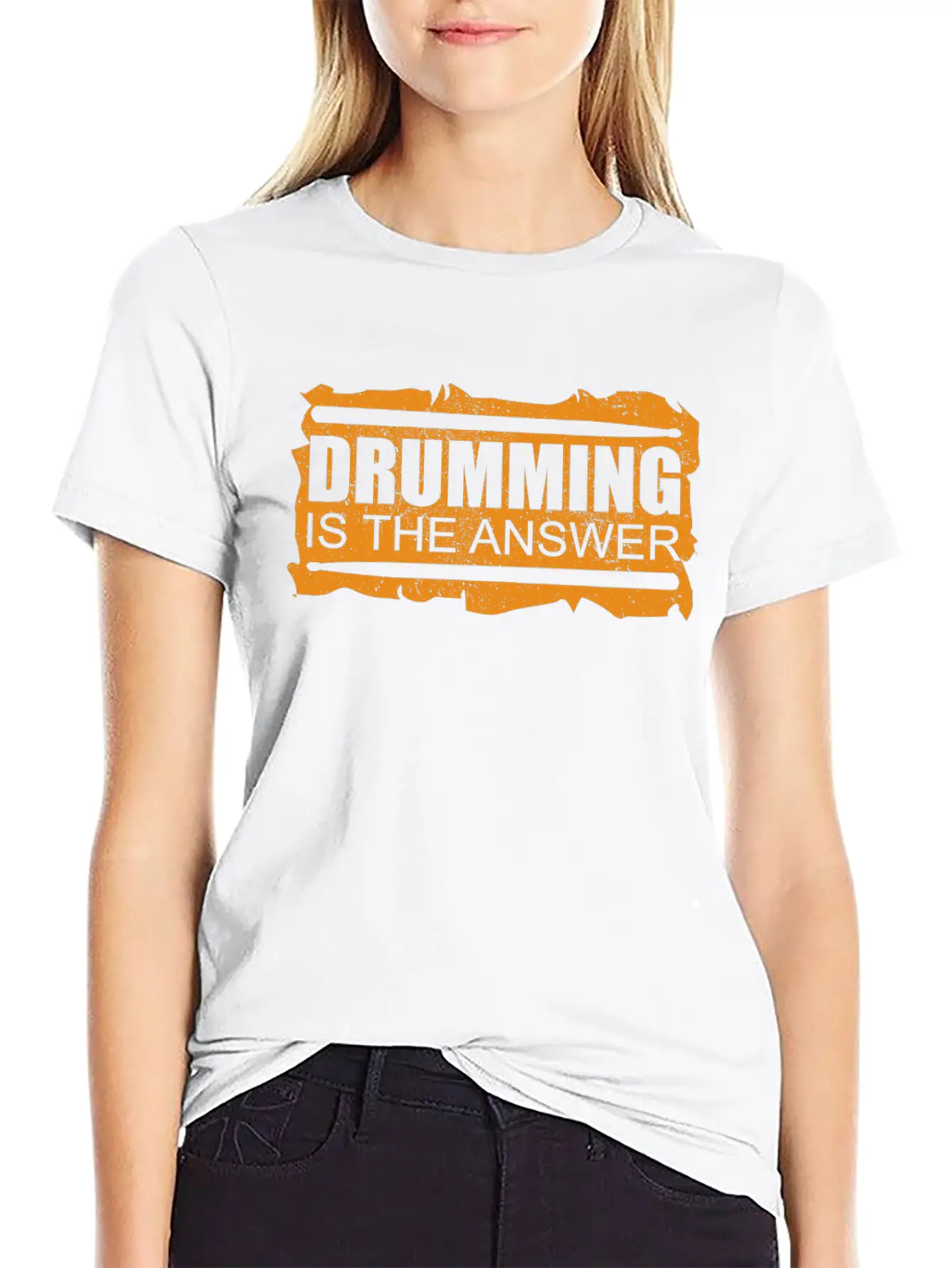 Drumming Is The Answer | Drums Drummer Gift Unisex Casual T-Shirt – Clean Design For Daily Comfort