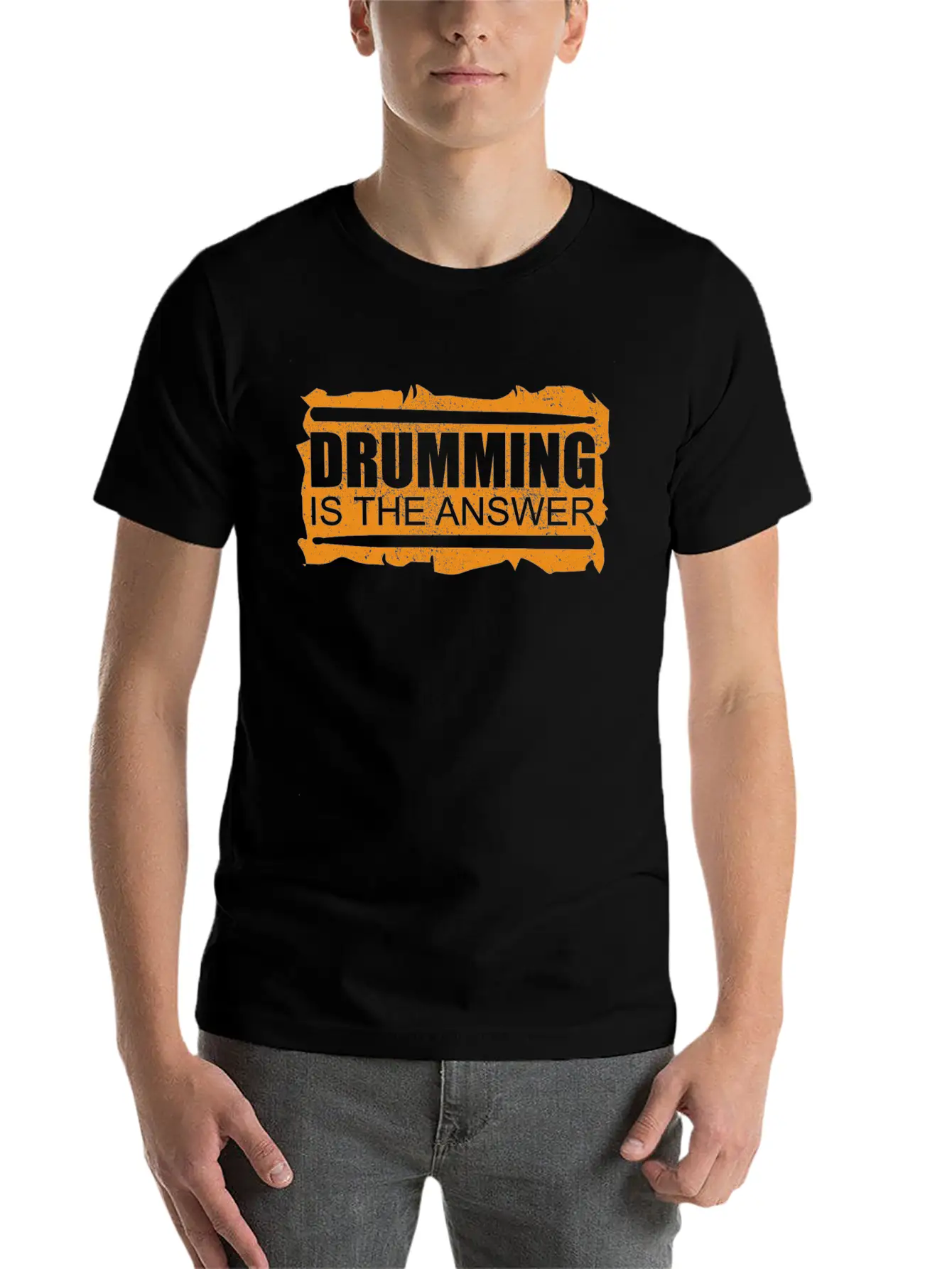 Drumming Is The Answer | Drums Drummer Gift Unisex Casual T-Shirt – Clean Design For Daily Comfort