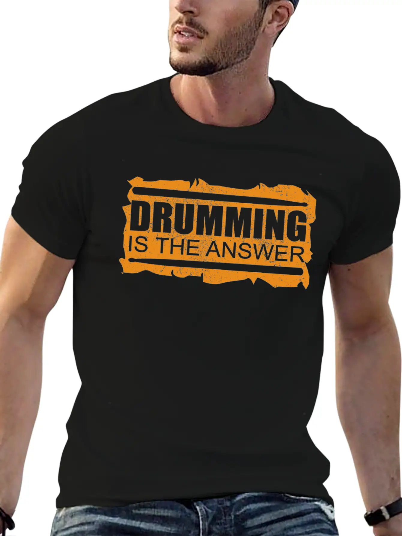 Drumming Is The Answer | Drums Drummer Gift Unisex Casual T-Shirt – Clean Design For Daily Comfort