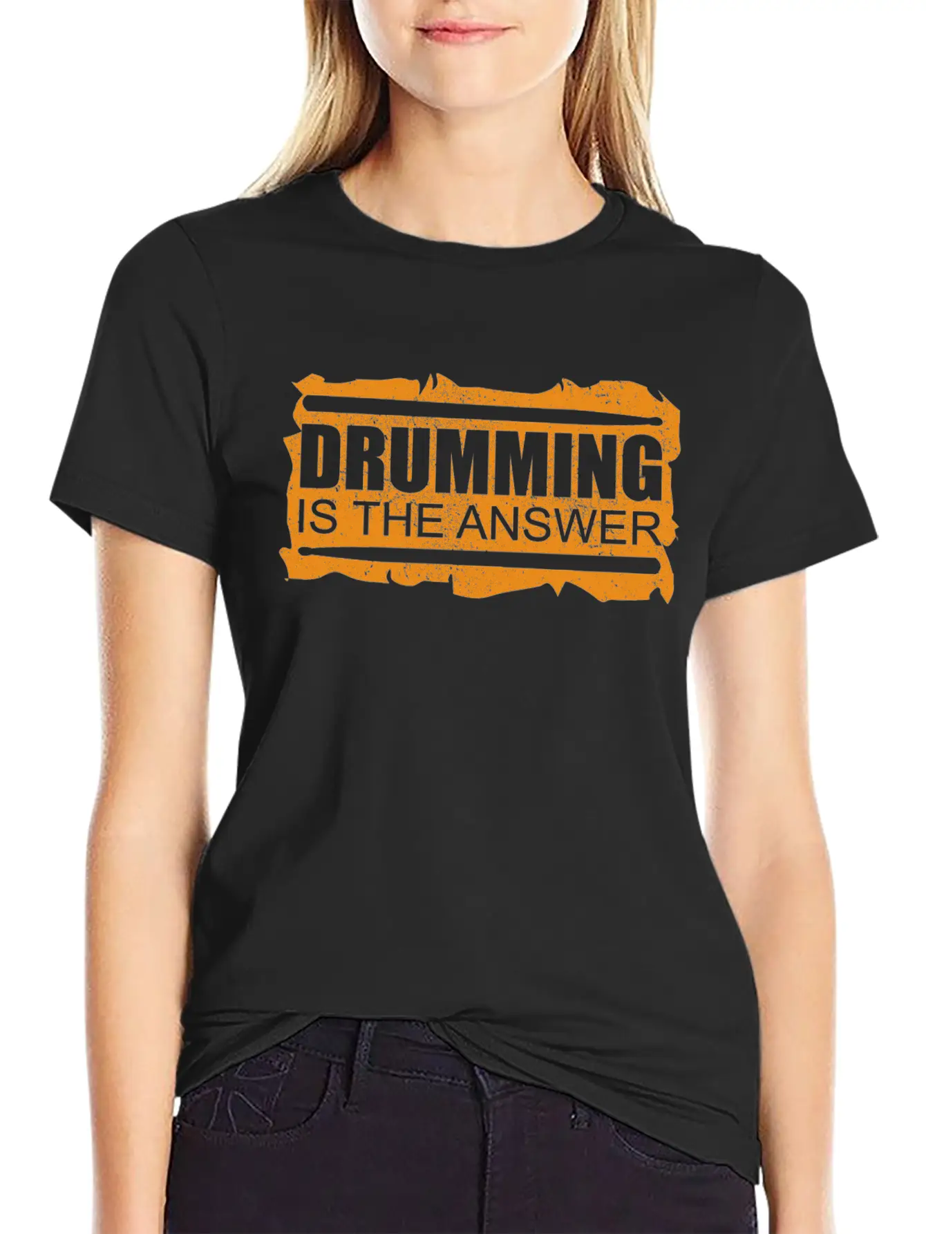 Drumming Is The Answer | Drums Drummer Gift Unisex Casual T-Shirt – Clean Design For Daily Comfort