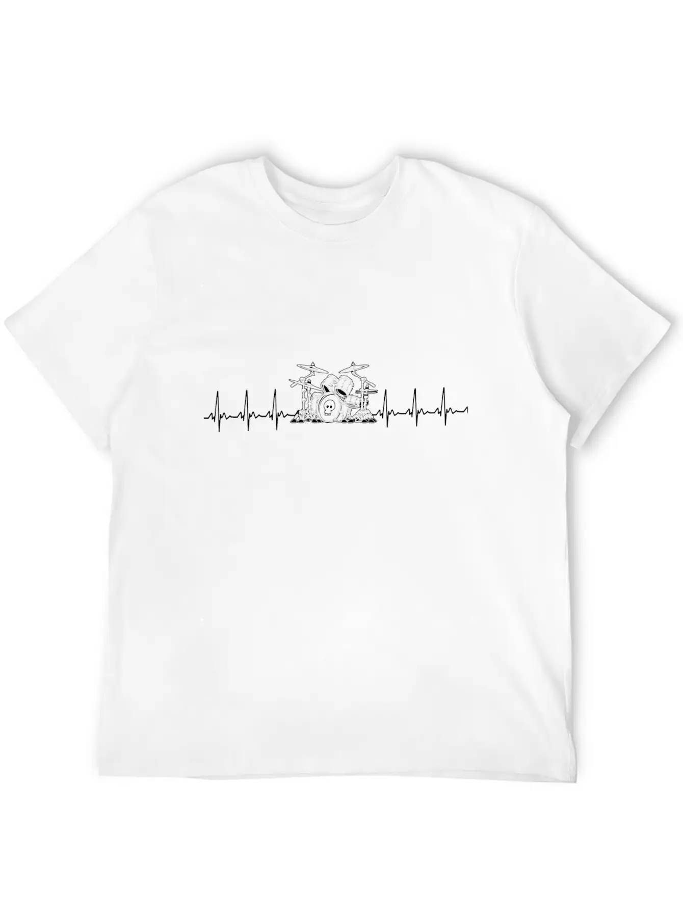 DRUMS HEARTBEAT Unisex Casual T-Shirt – Clean Design For Daily Comfort