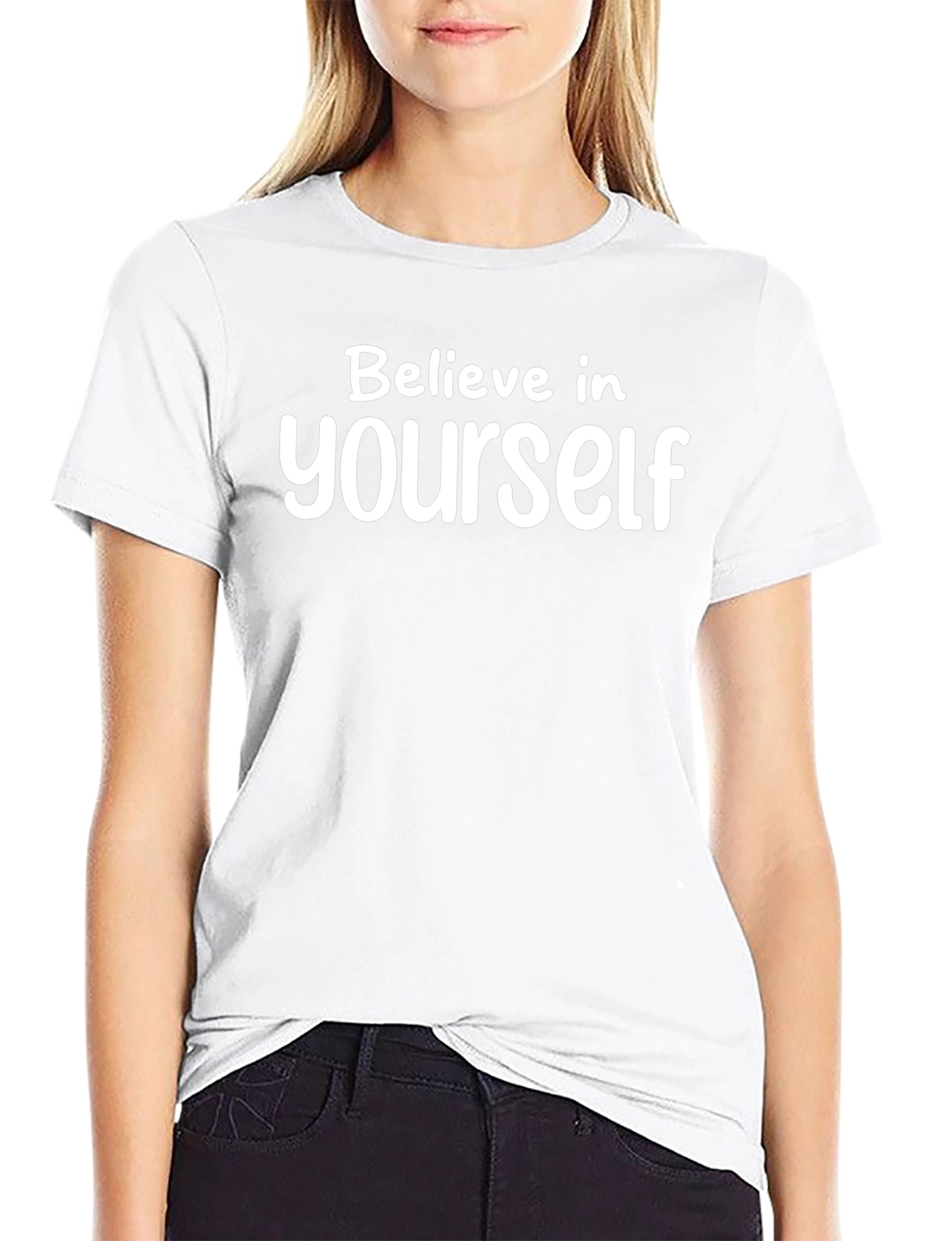 Believe In Yourself Black Graphic T-Shirt