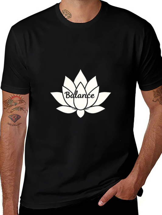 Balance Lotus Flower Graphic Tee - Black