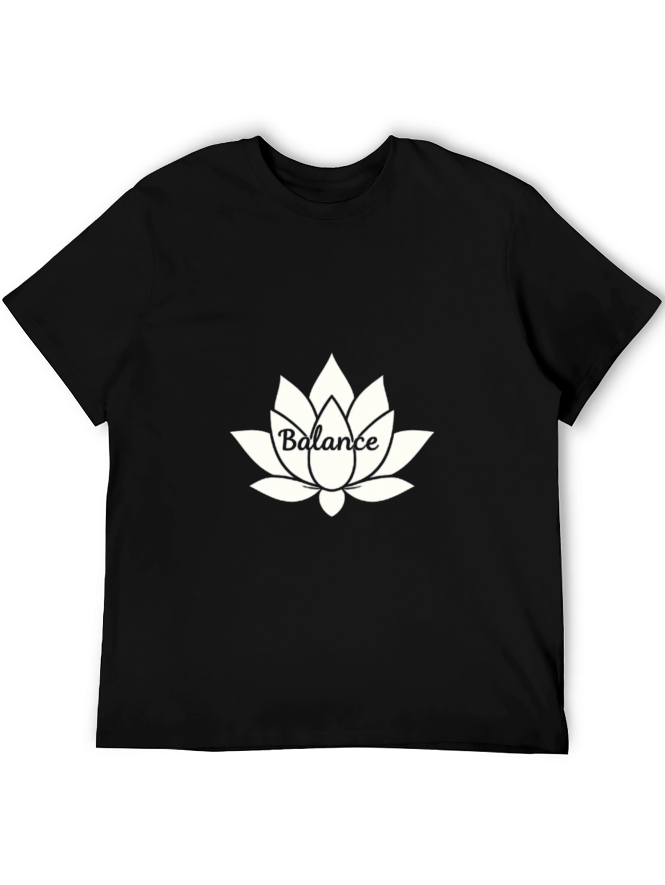 Balance Lotus Flower Graphic Tee - Black