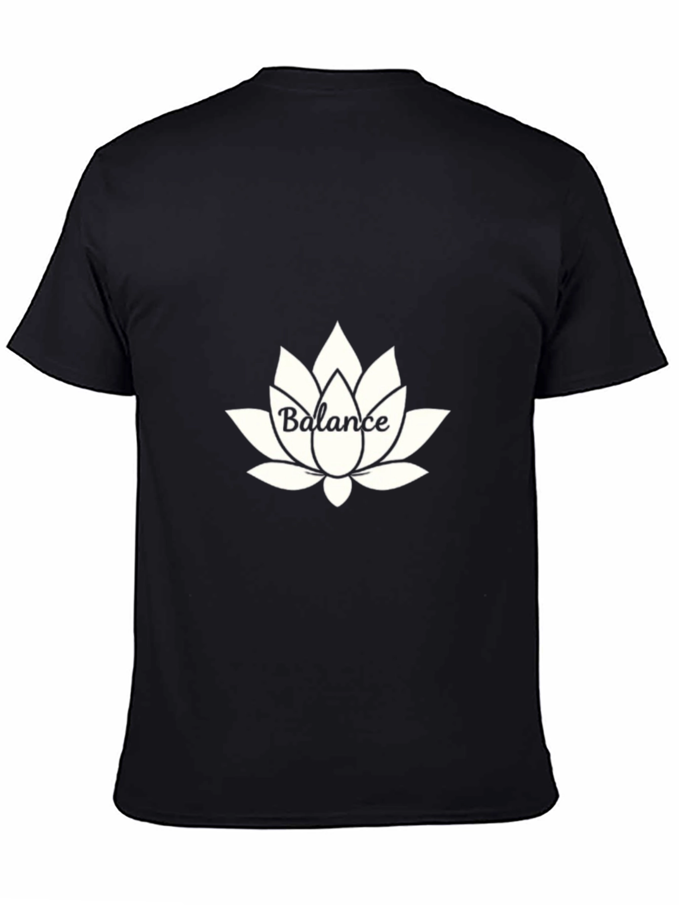 Balance Lotus Flower Graphic Tee - Black