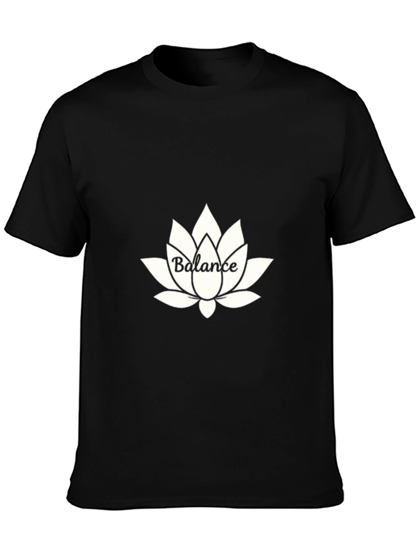Balance Lotus Flower Graphic Tee - Black