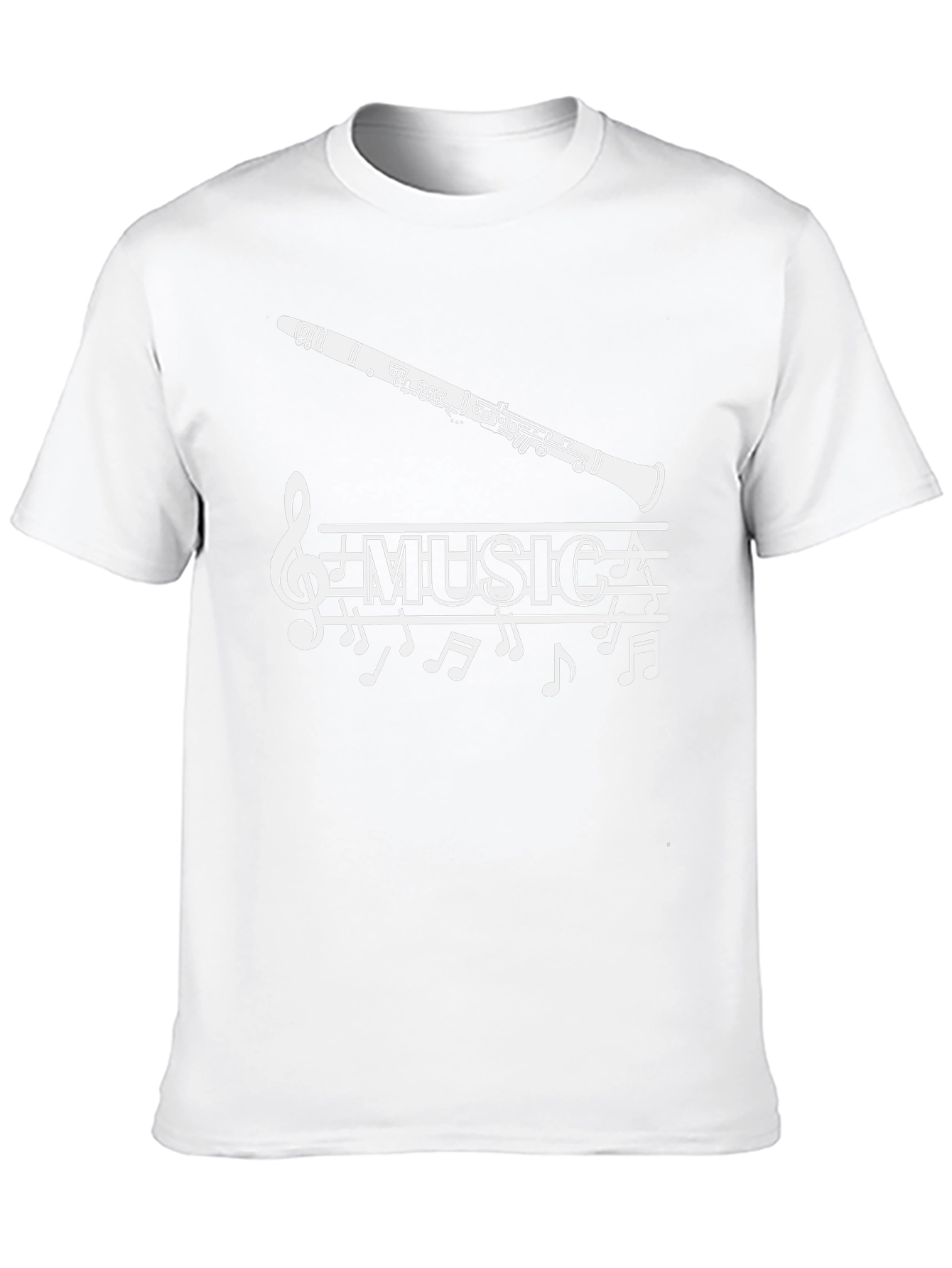 Music T-Shirt: Clarinet & Notes Design