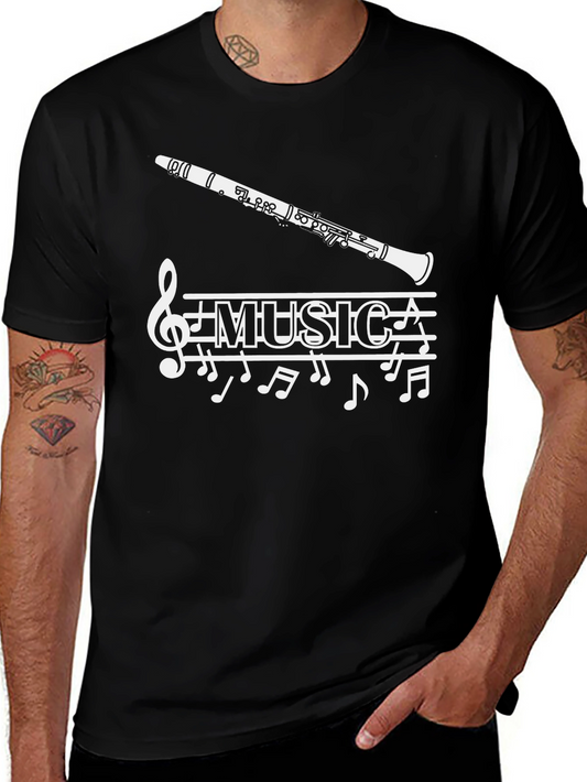 Music T-Shirt: Clarinet & Notes Design