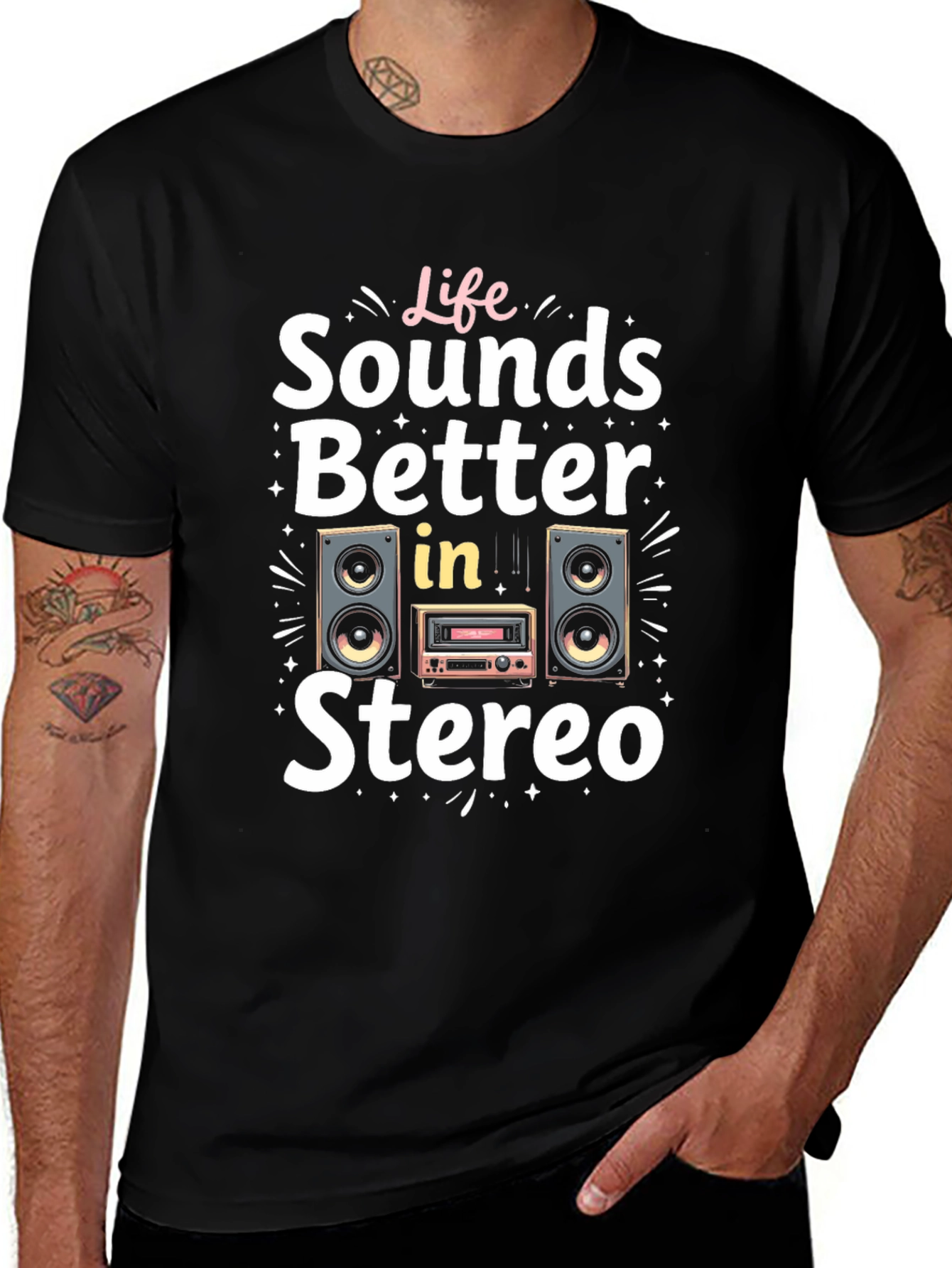 Life Sounds Better in Stereo Graphic Tee