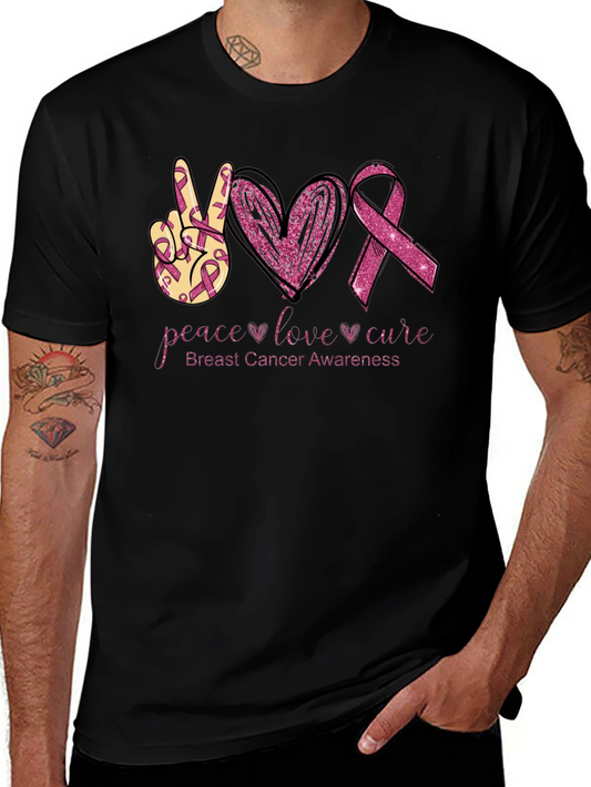 Breast Cancer Awareness Tee - Peace Love Cure