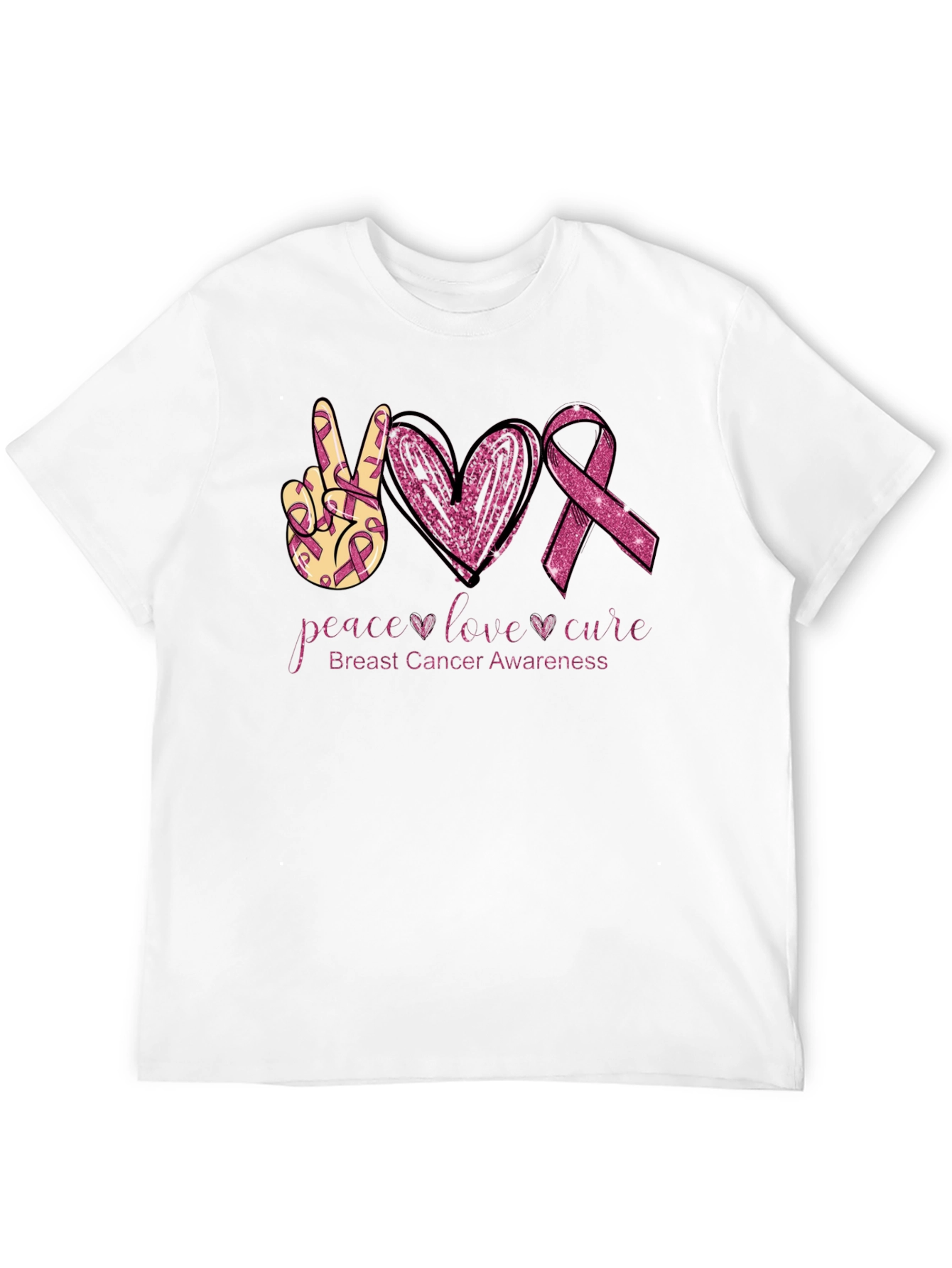 Breast Cancer Awareness Tee - Peace Love Cure