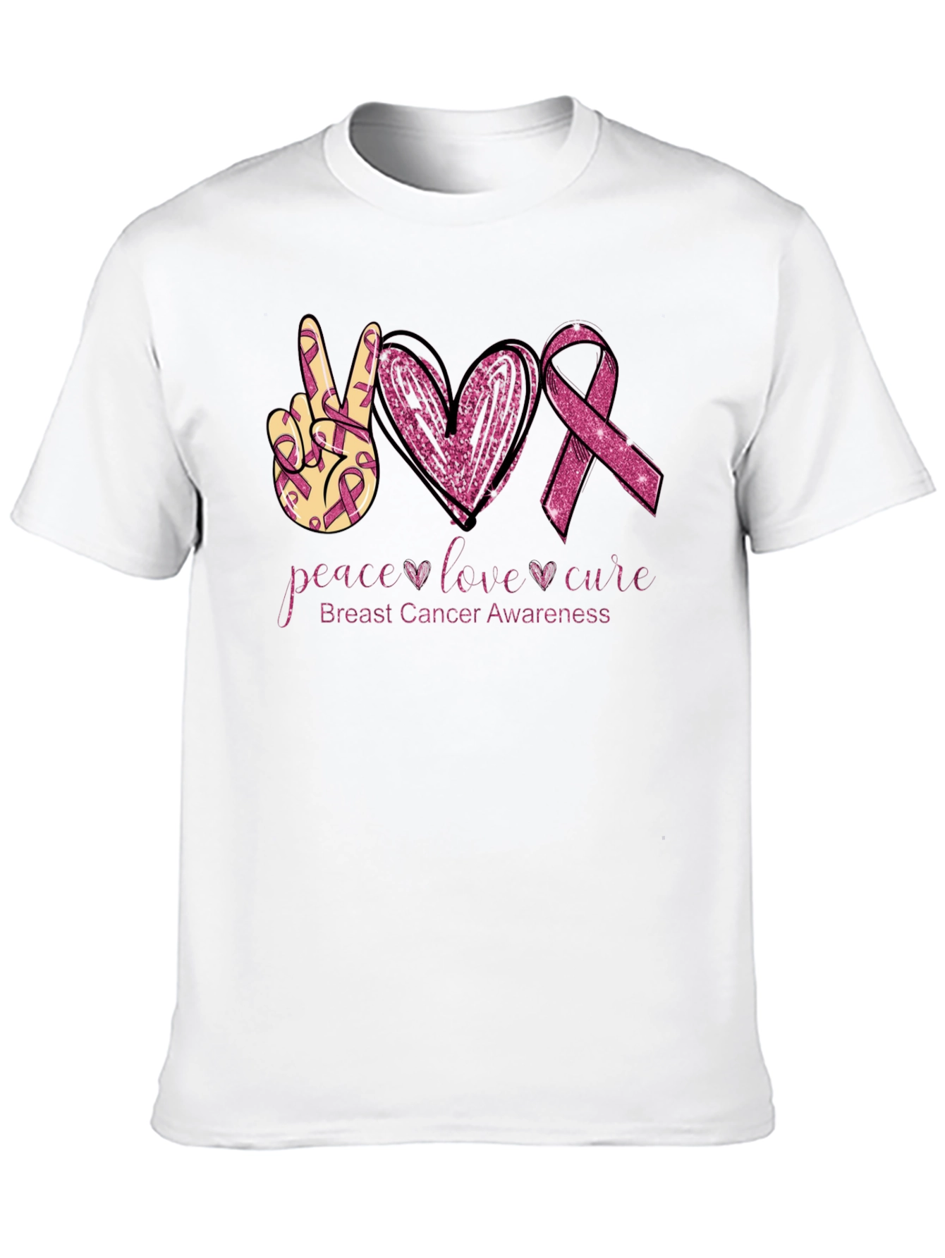 Breast Cancer Awareness Tee - Peace Love Cure