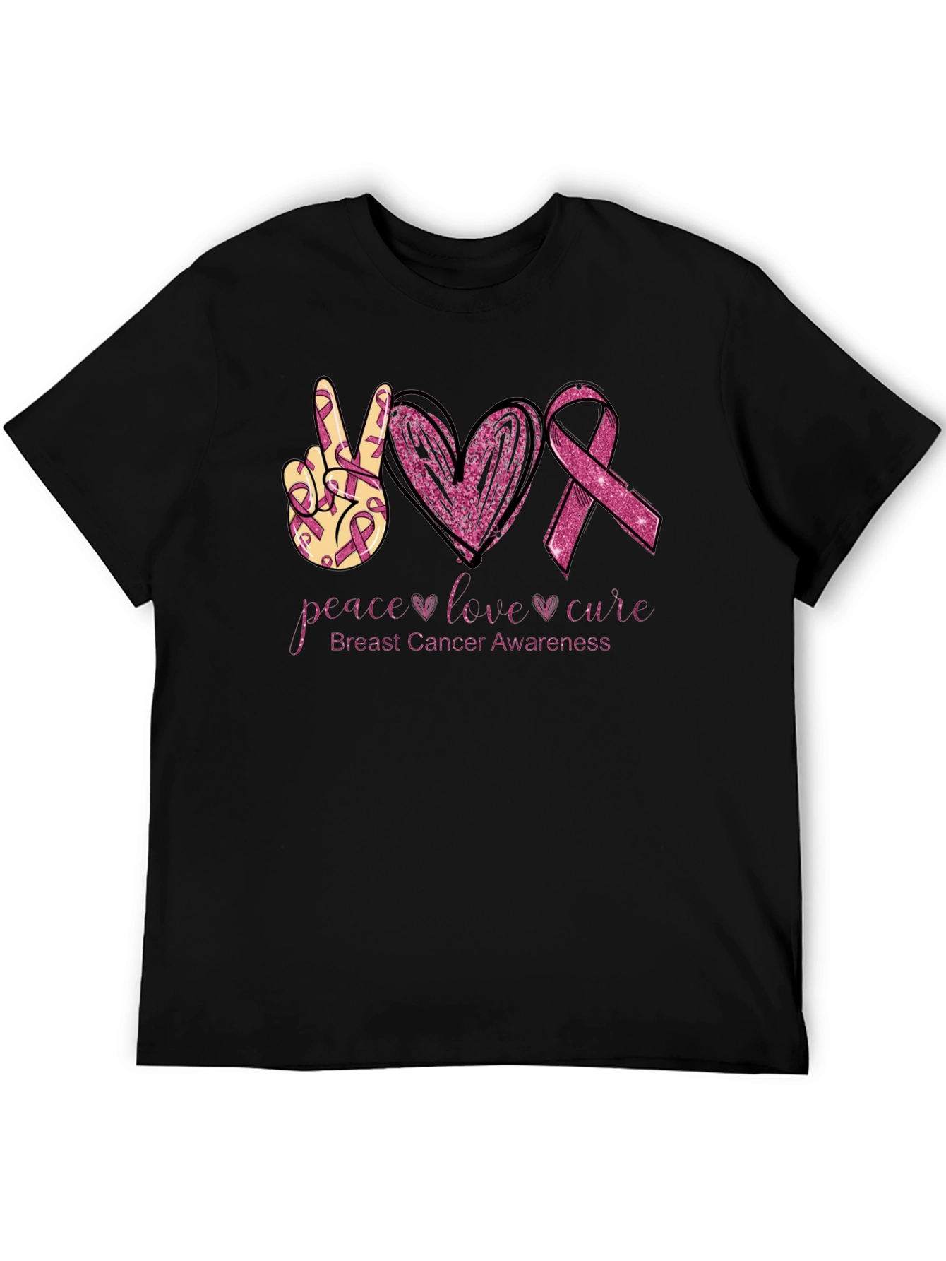 Breast Cancer Awareness Tee - Peace Love Cure